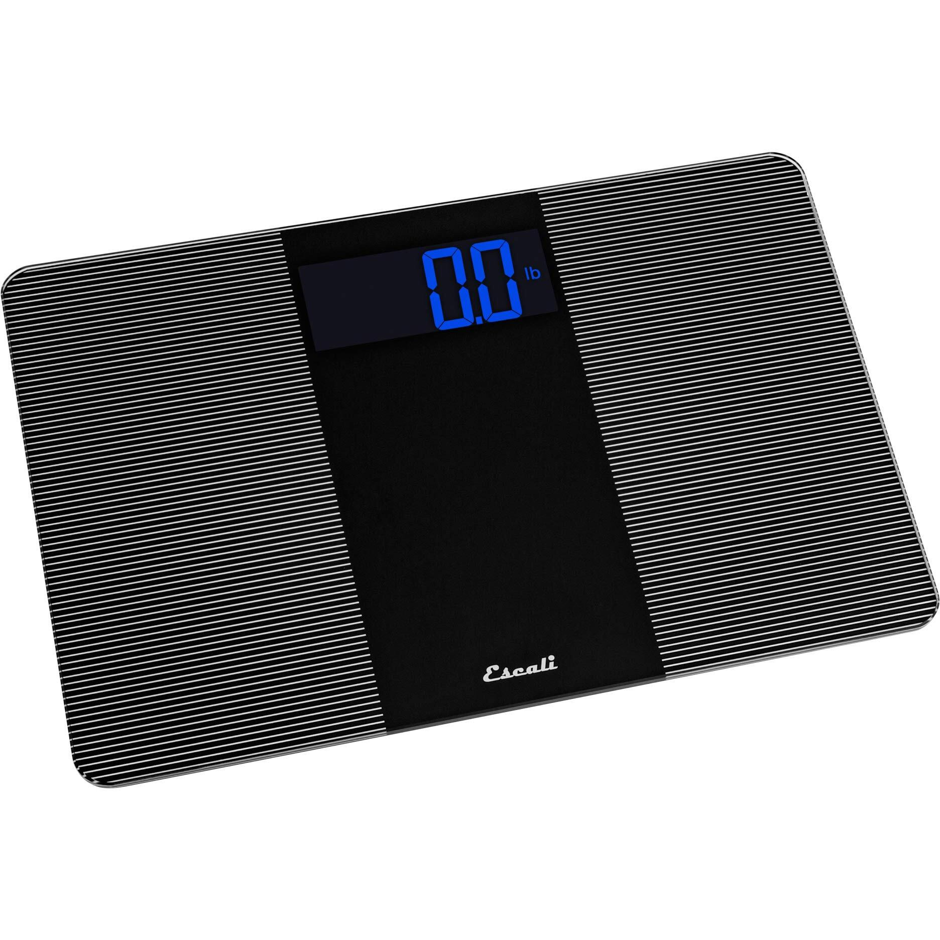 Escali Extra Wide Digital Bathroom Scale For Body Weight With Wide Platform For Natural Stance And Stability, High Capacity Of 400 Lb, Batteries Included