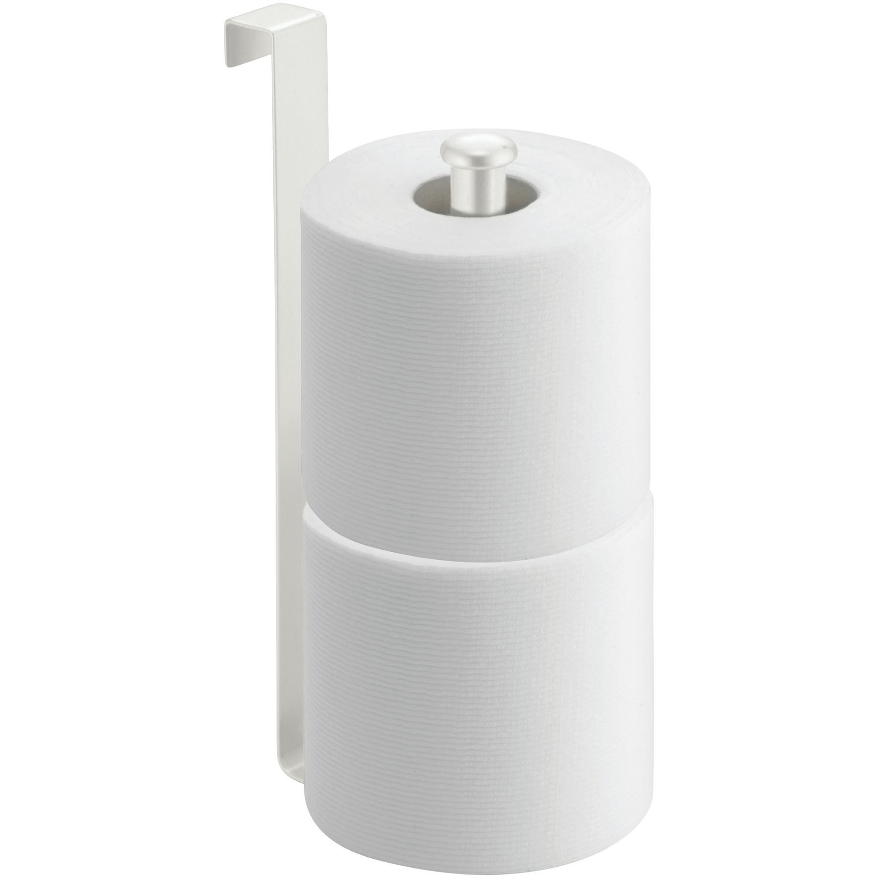 Idesign Classico Metal Toilet Paper Reserve, Over The Tank Tissue Organizer For Bathroom Storage, 2"" X 4.5"" X 10.75"", Pearl White