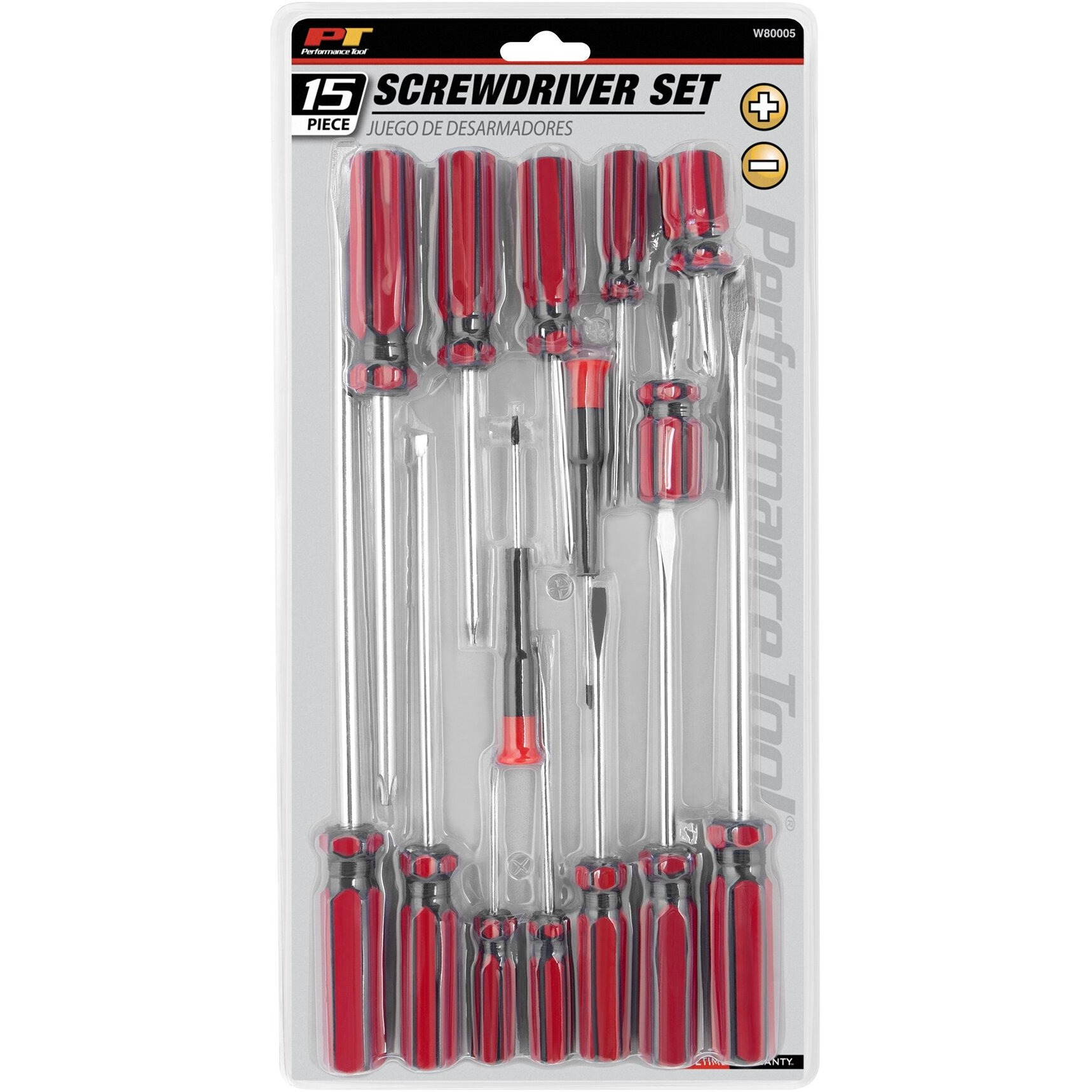 Performance Tool W80005 15-Piece Screwdriver Set For Versatile And Precise Diy And Professional Applications