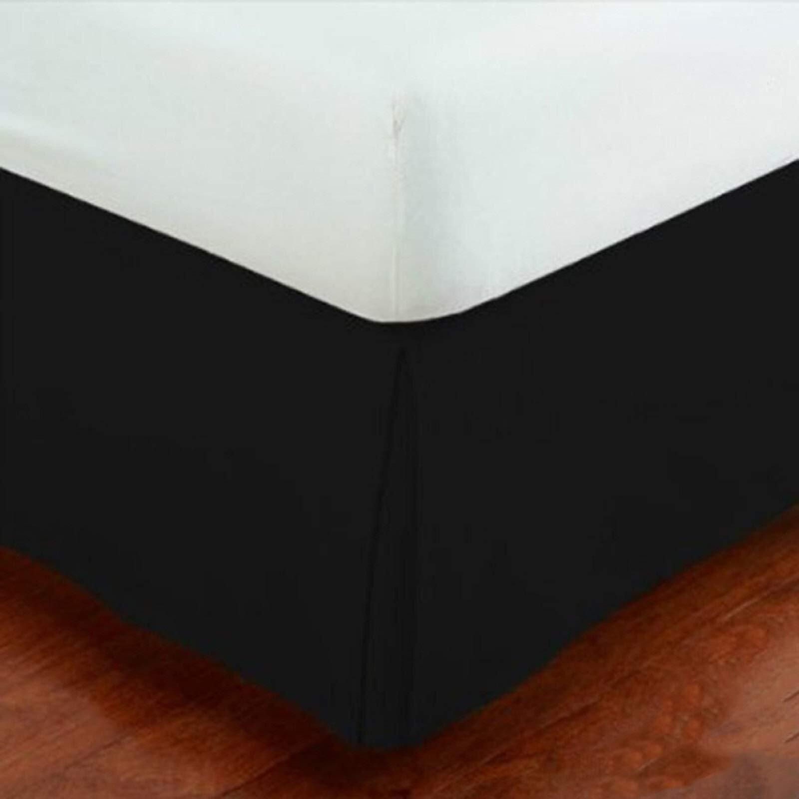Fancy Collection Full Size Easy Care Tailored Microfiber 14-Inch Bed Skirt Solid Black New
