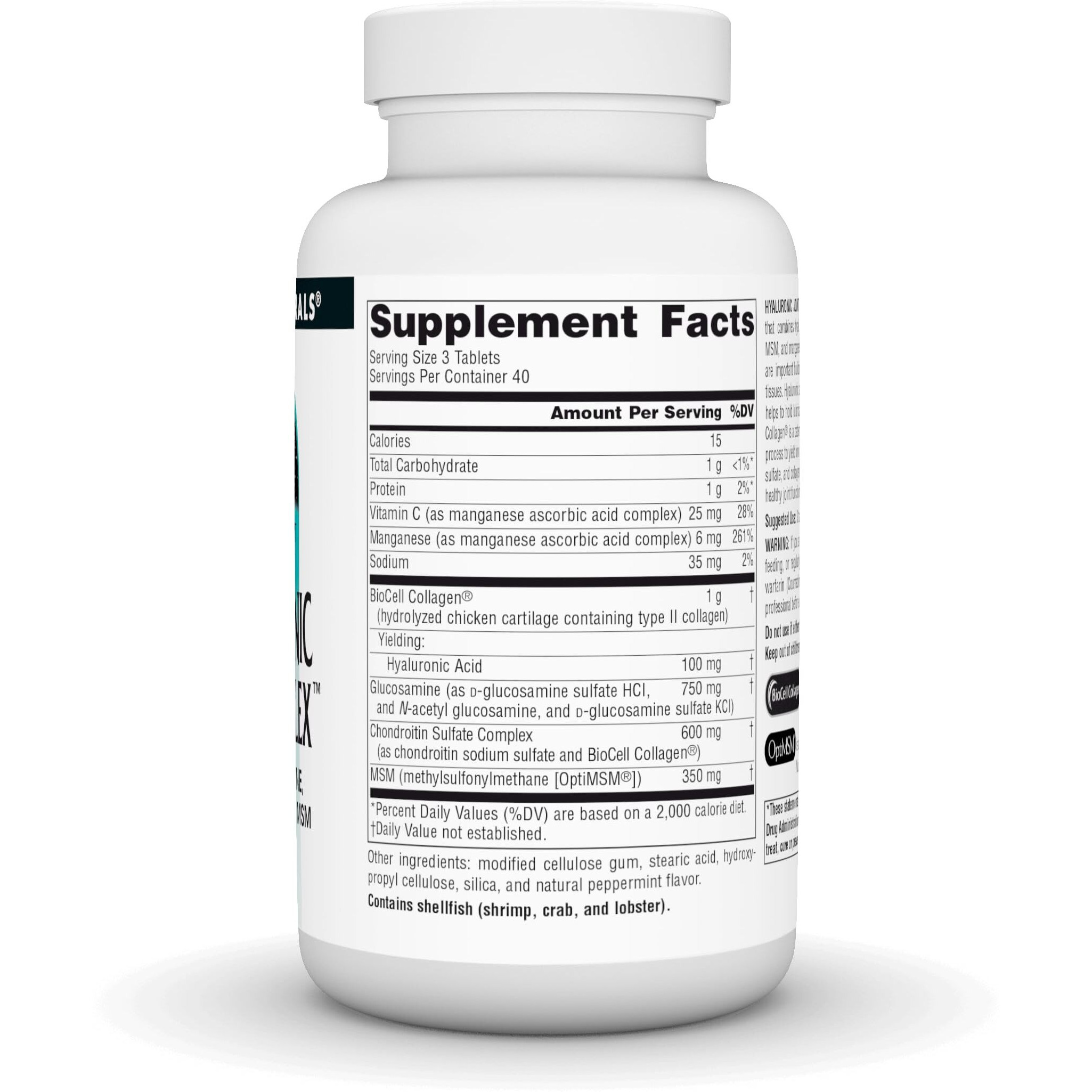 Source Naturals Hyaluronic Joint Complex With Glucosamine, Chondroitin & Msm Extra Strength - 120 Tablets