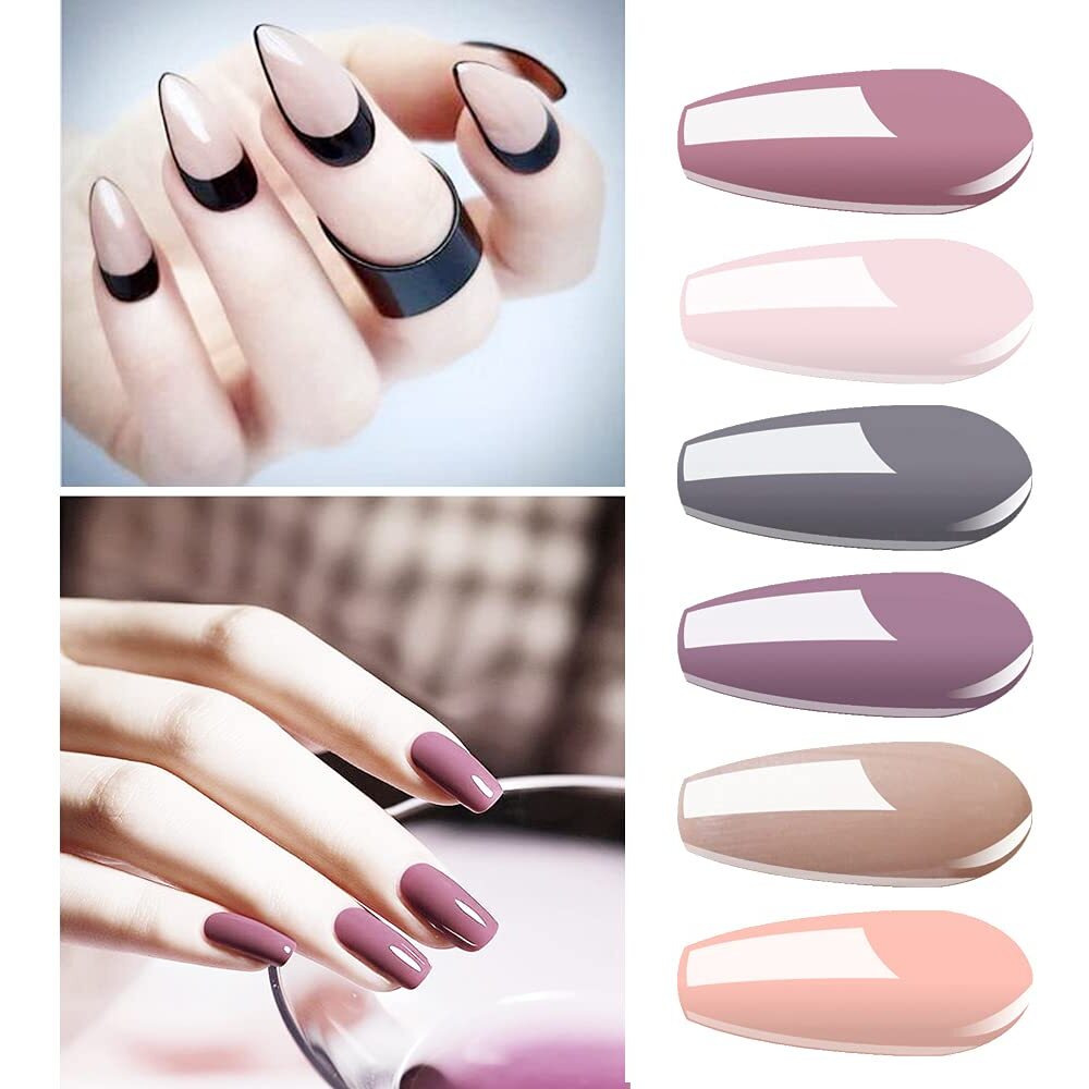 Gel Nail Polish Starter Kit - 6 Colors Gel Polish Set Base Top Coat, 36W Led Uv Nail Lamp With Full Diy Gel Manicure Nail Tools By Vishine 8Ml 12