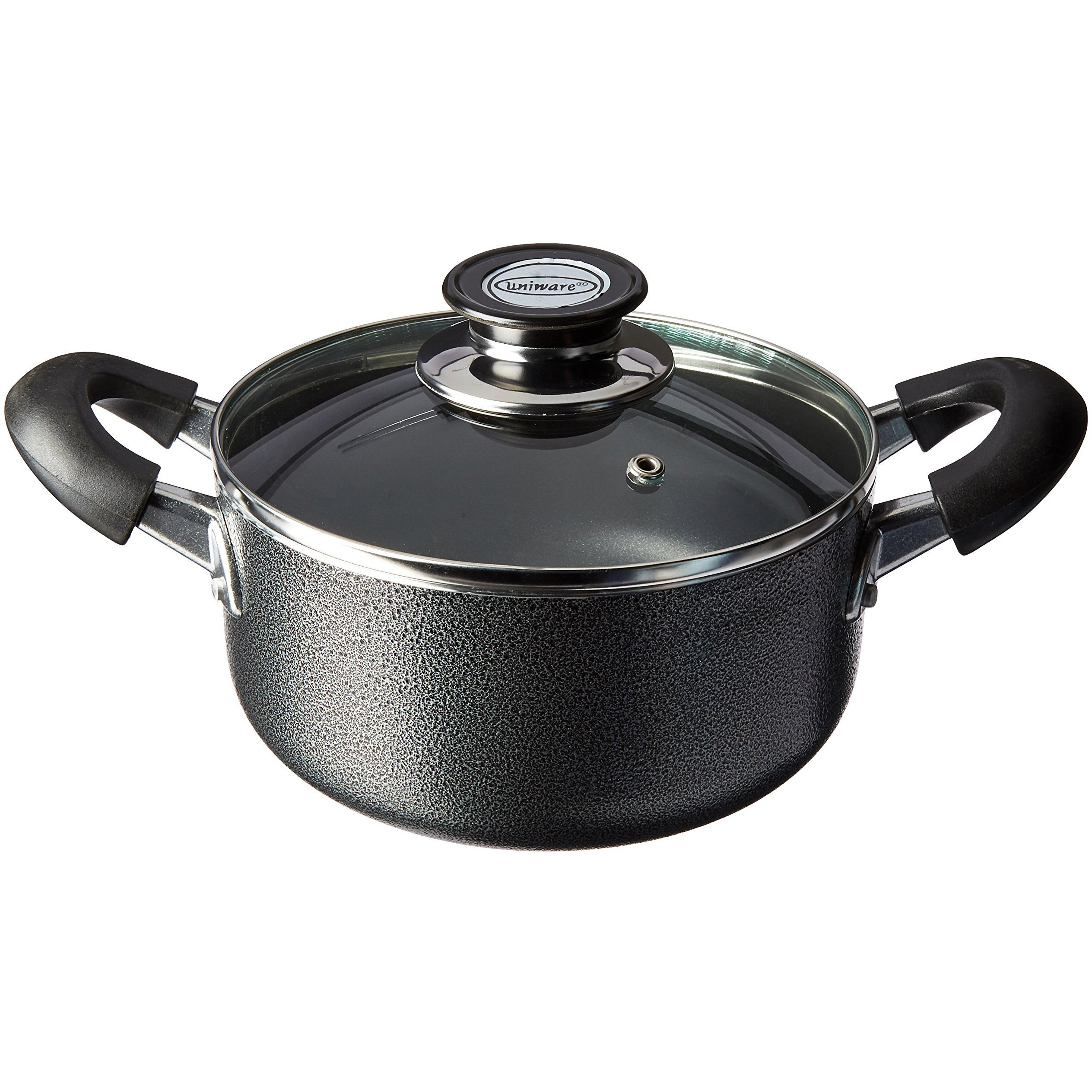 Non-Stick Aluminum 2 Handle Cooking Sauce Pot W/Glass Lid - 18 Cm 2.5 Qt
