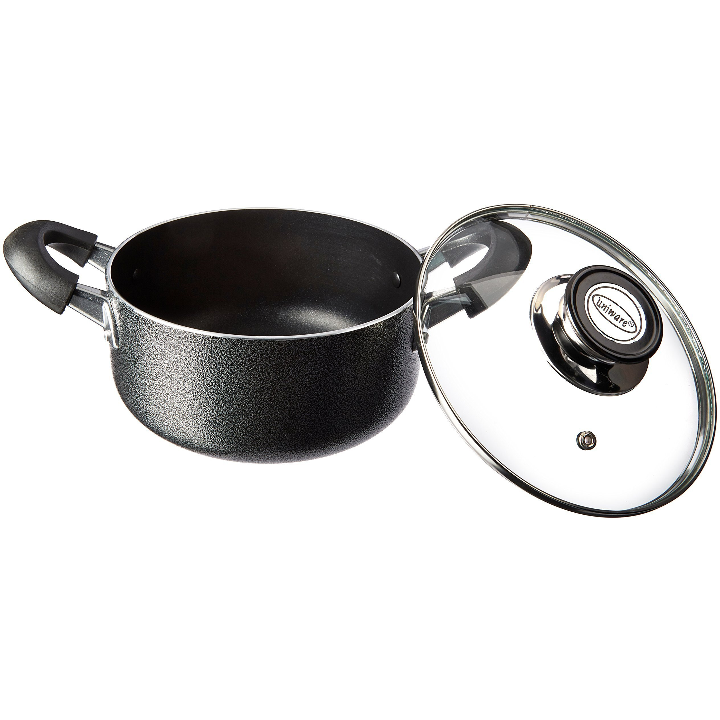 Non-Stick Aluminum 2 Handle Cooking Sauce Pot W/Glass Lid - 18 Cm 2.5 Qt