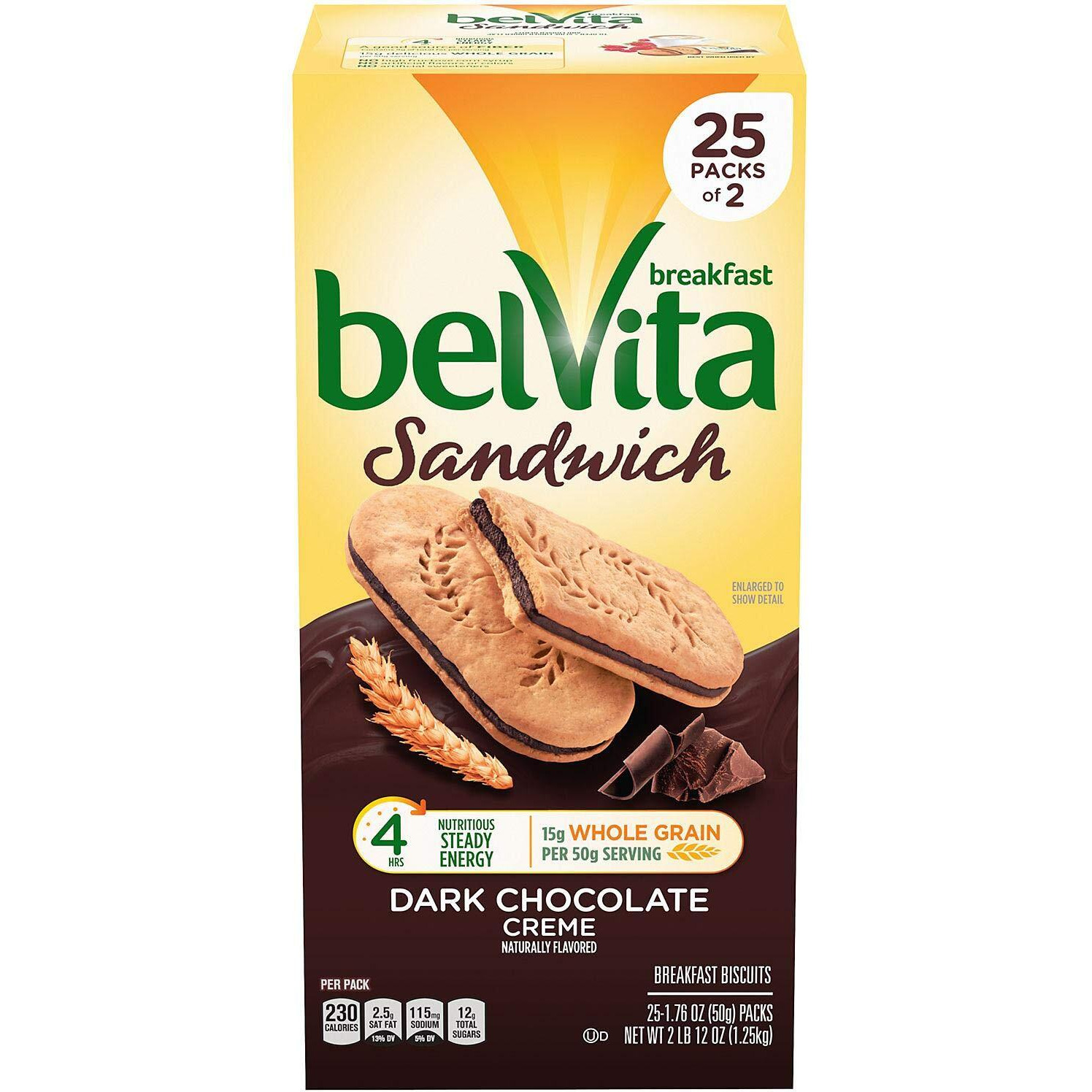 Belvita Dark Chocolate Creme Breakfast Sandwich, 25 Ct.