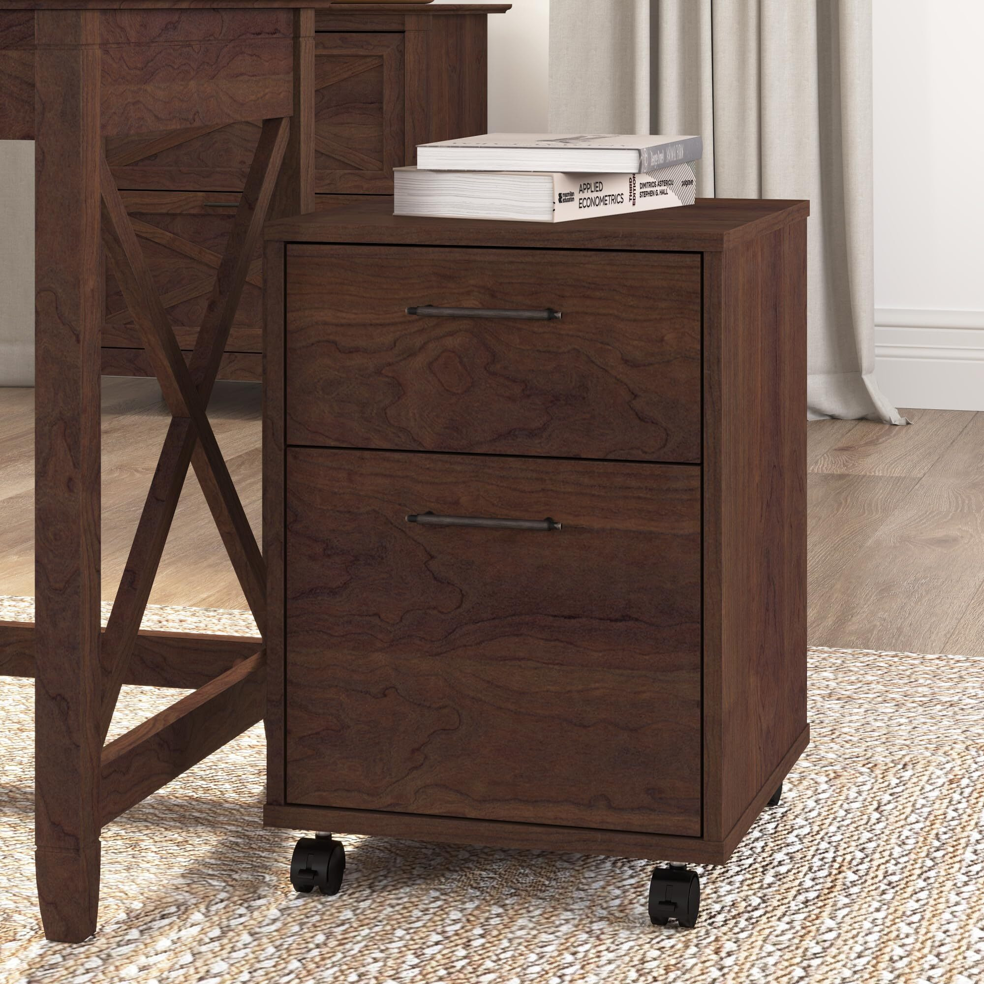 Bush Furniture Key West 2 Drawer Mobile File Cabinet, Bing Cherry (Kwf116Bc-03)