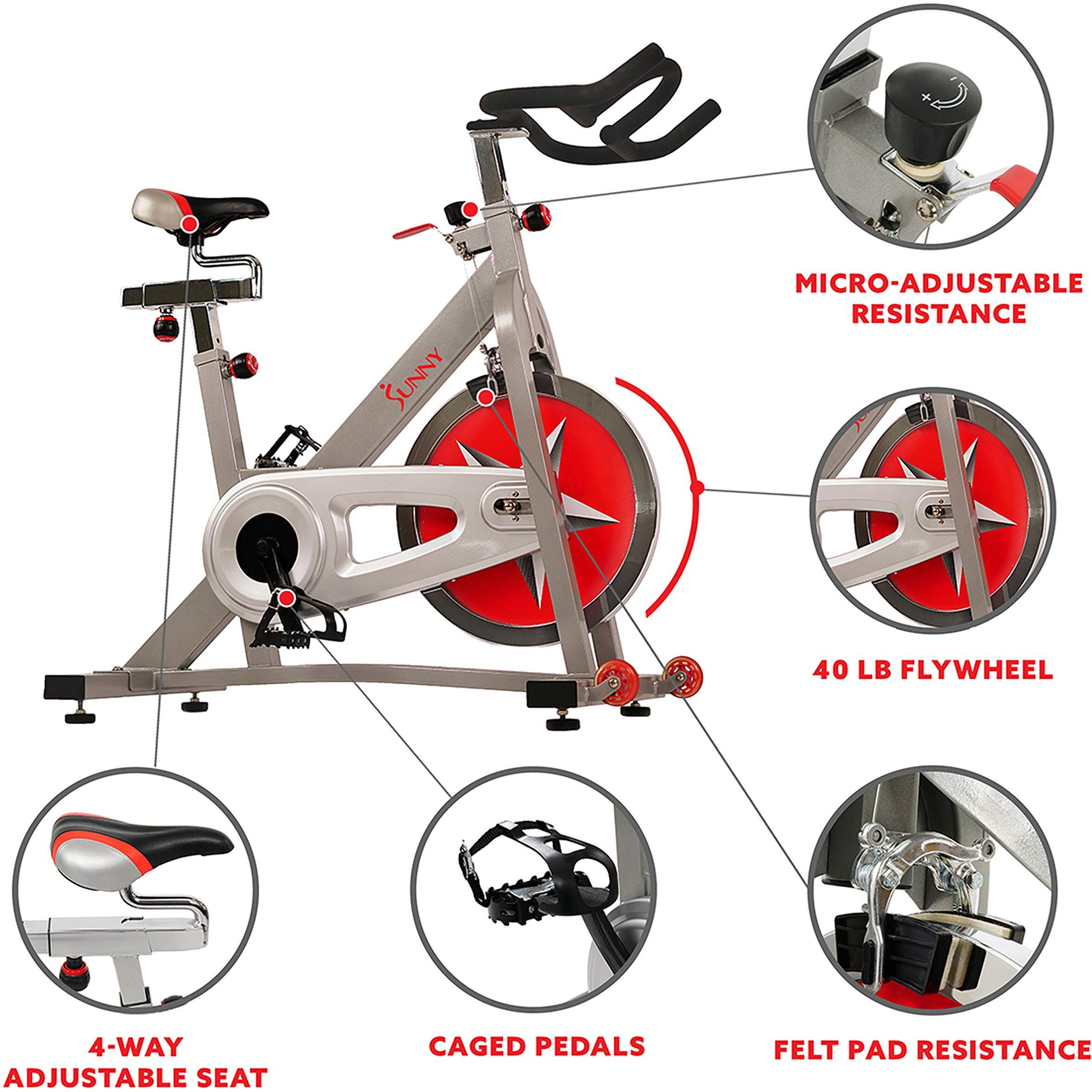 Sunny Health & Fitness Sf-B901 Pro Indoor Cycling Exercise Bike