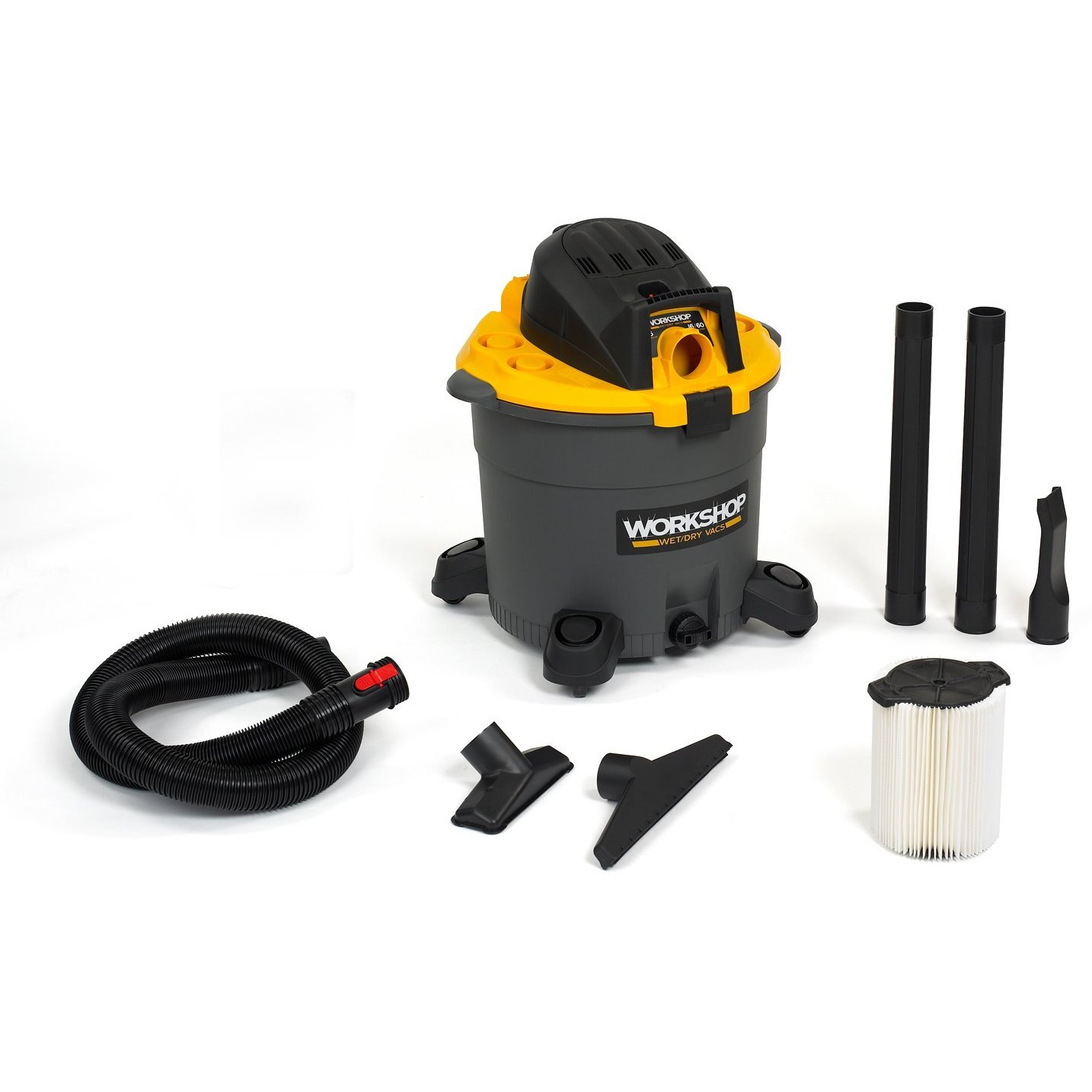 Workshop Wet/Dry Vacs Vacuum Ws1600Va High Capacity Wet/Dry Vacuum Cleaner, 16-Gallon Heavy-Duty Shop Vacuum Cleaner, 6.5 Peak Hp Wet And Dry Vacuum