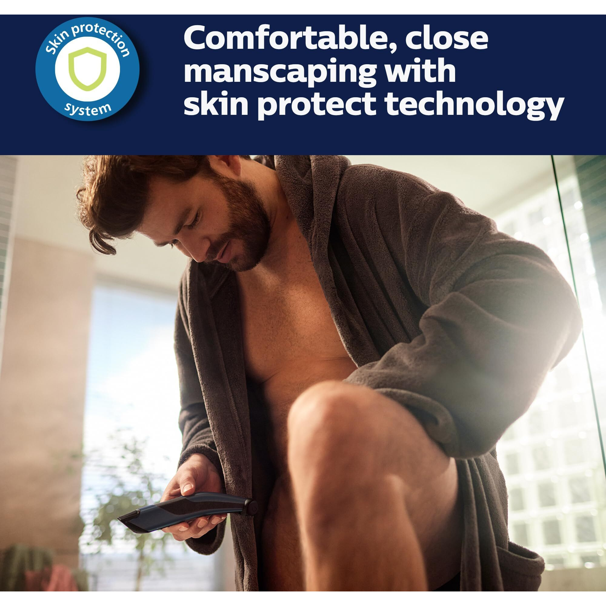 Philips Norelco Bodygroom Series 7000 Showerproof Body & Manscaping Trimmer & Shaver With Case And Replacement Head For Above And Below The Belt, Bg7040/42