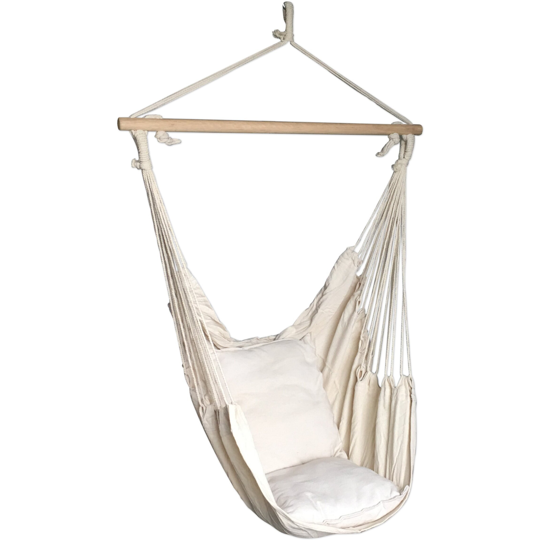Suesport Hanging Rope Hammock Chair Porch Swing Seat Sky Chair With Cushions For Any Indoor Or Outdoor Spaces - Max. 265 Lbs - 2 Seat Cushions Included