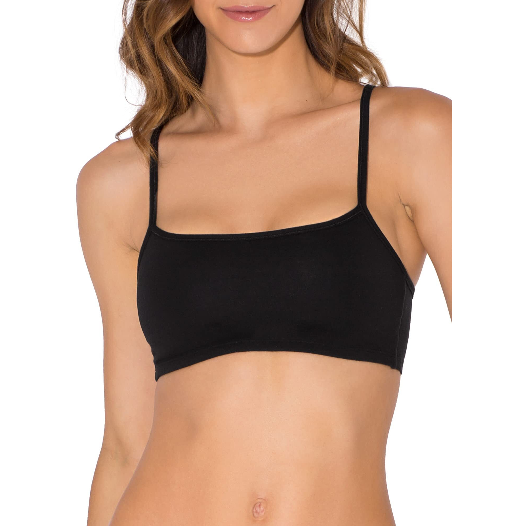 Fruit Of The Loom Womens Spaghetti Strap Pullover Sports Bra, White/Heather Gray/Black - 6 Pack