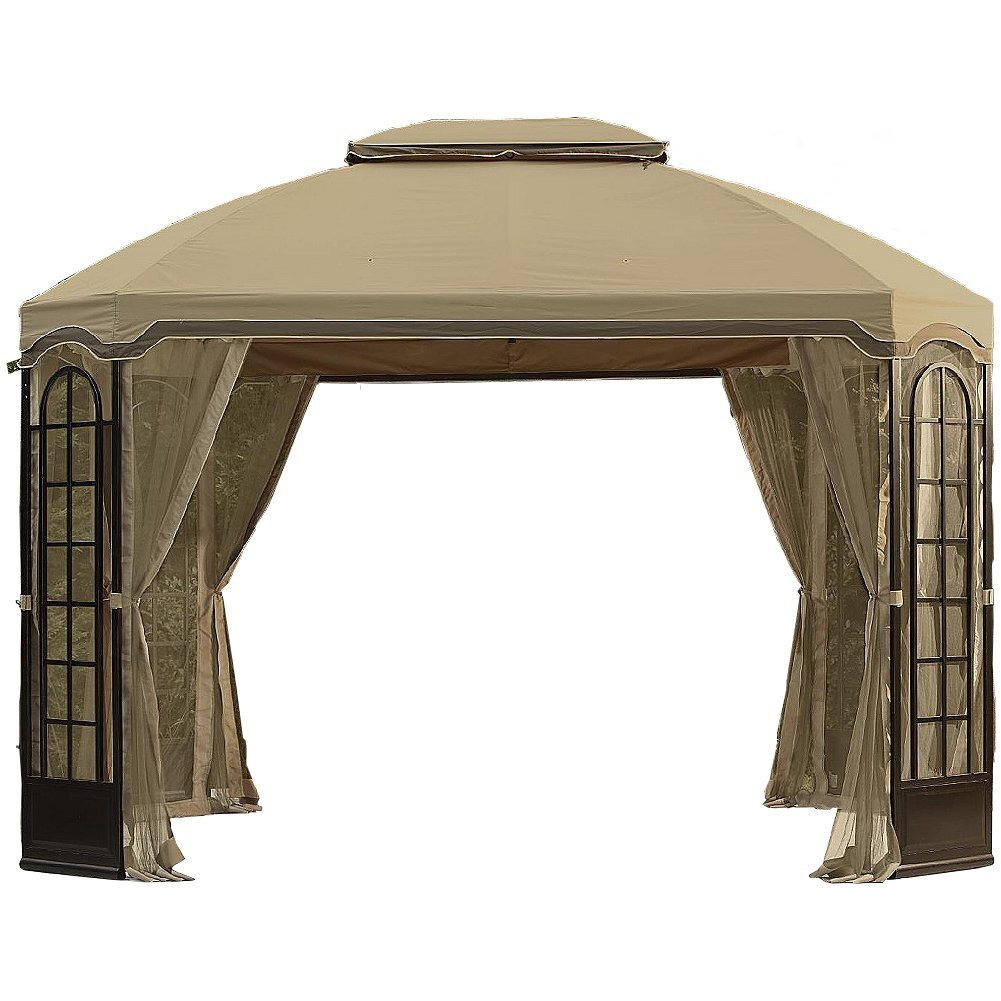 Garden Winds Replacement Canopy For Terrace Gazebo - Riplock 350 - Beige