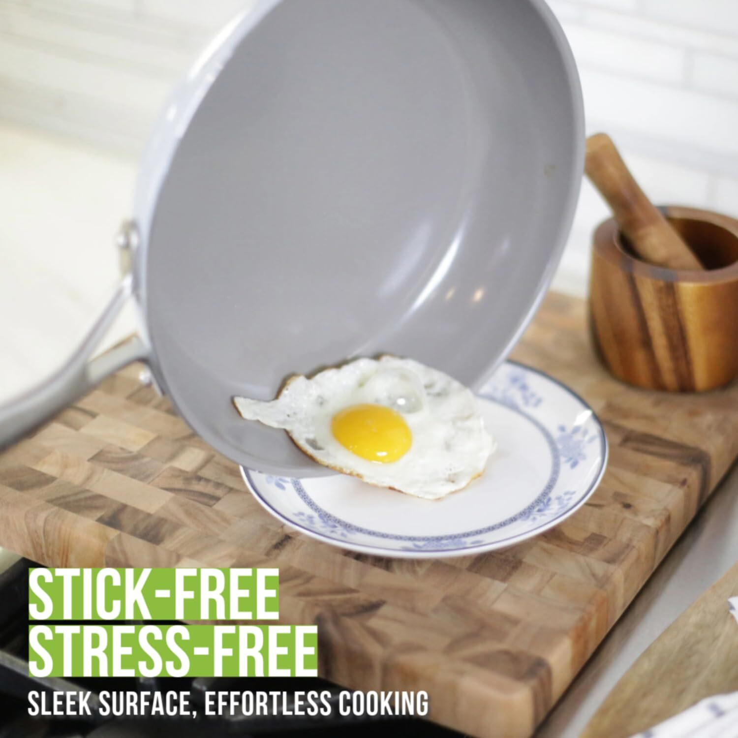 Techef - Ceraterra 12"" Ceramic Nonstick Frying Pan Skillet With Glass Lid, (Ptfe, Pfas, And Pfoa Free), Dishwasher Oven Safe, Stainless Steel Handle, Induction-Ready, Made In Korea (12-In With Lid)