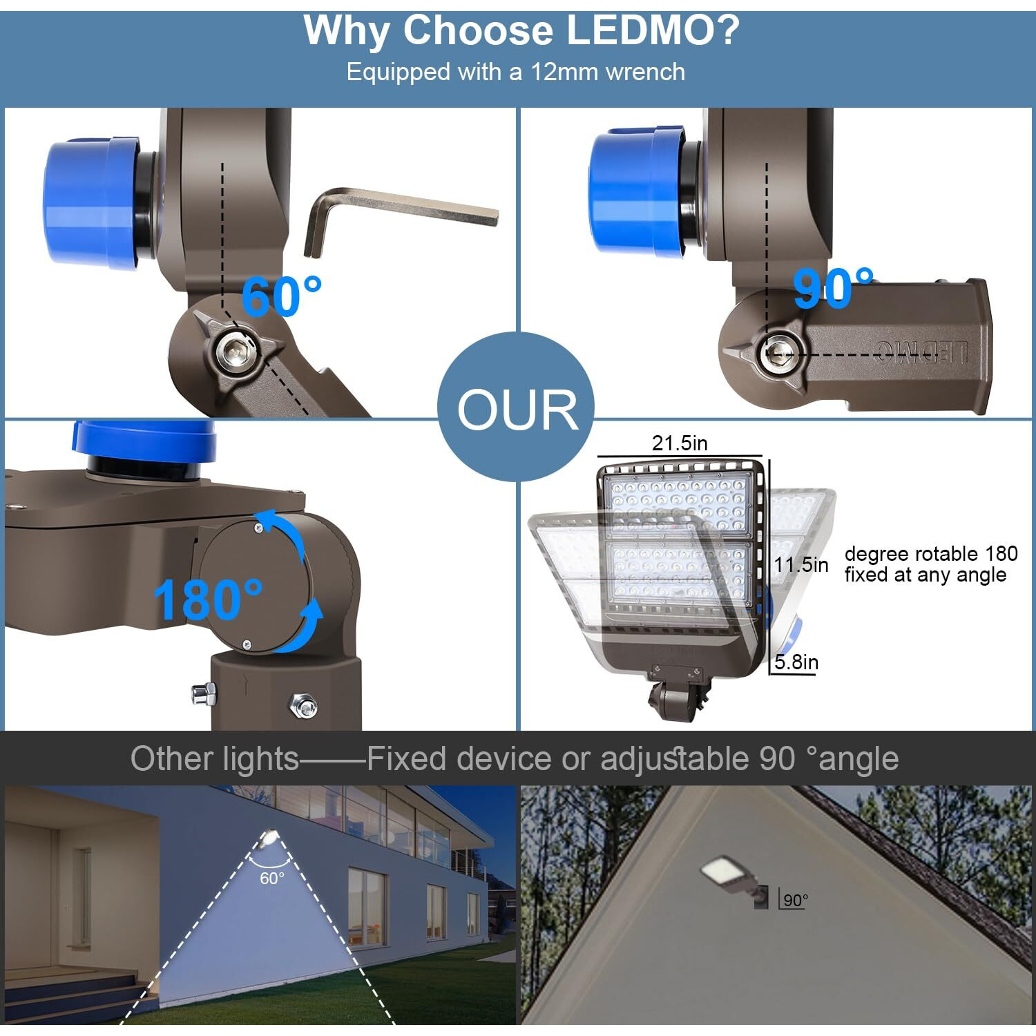 Ledmo 200W Led Parking Lot Lights 5000K Street Shoebox Pole Lights Waterproof 26000Lm Super Bright Dusk To Dawn Outdoor Commercial Area Flood Security Lighting Slip Fitter For Stadium Sport Garage