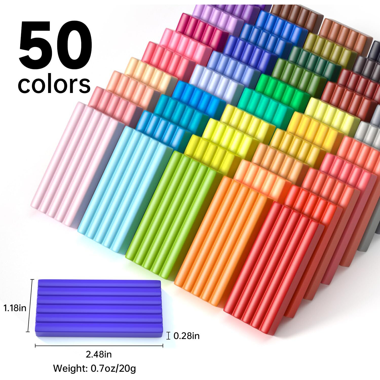 Shuttle Art Oven-Bake Modeling Clay Kit - 50 Colors With 19 Tools, 10 Accessories - Non-Toxic, Non-Sticky - Ideal Diy Art Craft Gift For Kids & Adults