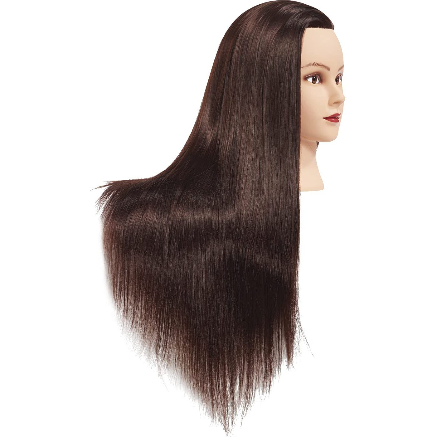 Training Head 26""-28"" Mannequin Head Hair Styling Manikin Cosmetology Doll Head Synthetic Fiber Hair Hairdressing Training Model Free Clamp (1711D0420)