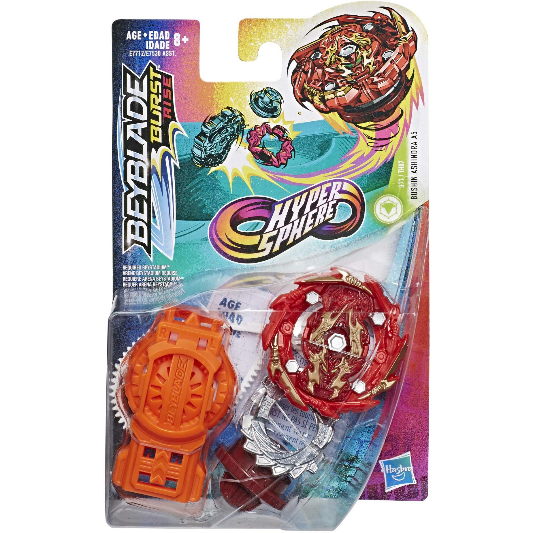 Beyblade Burst Rise Hypersphere Bushin Ashindra A5 Starter Pack - Defense Type Battling Top Toy And Right/Left-Spin Launcher Ages 8 And Up