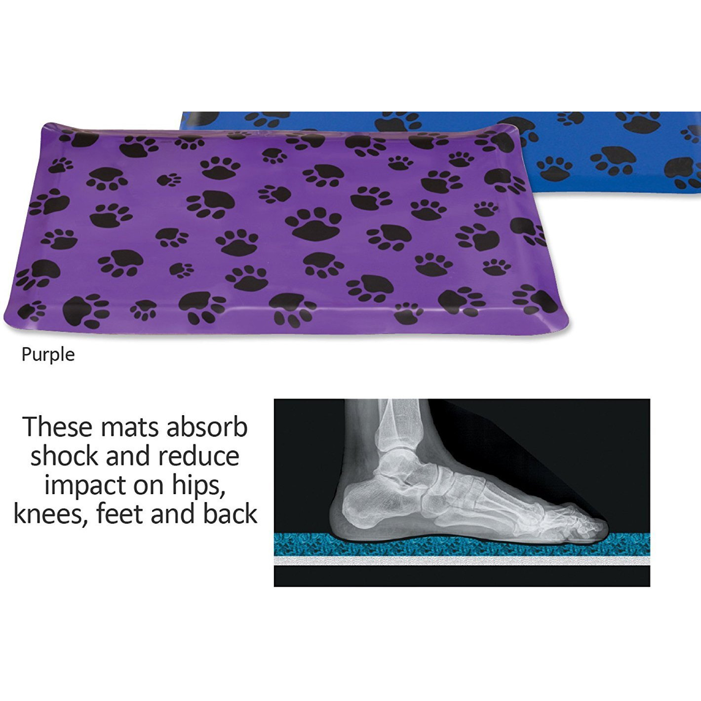 Top Performance Anti-Fatigue Rectangular Floor Mats - Comfortable And Heavy-Duty Pvc And Foam Mats For Professional Dog Groomers - 24"", Purple