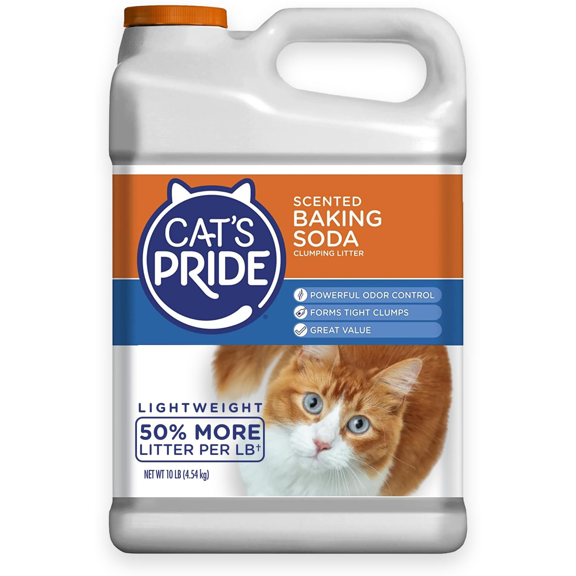 Cat's Pride Lightweight Clumping Litter Baking Soda - Powerful Odor Control - Scented, 10 Pounds