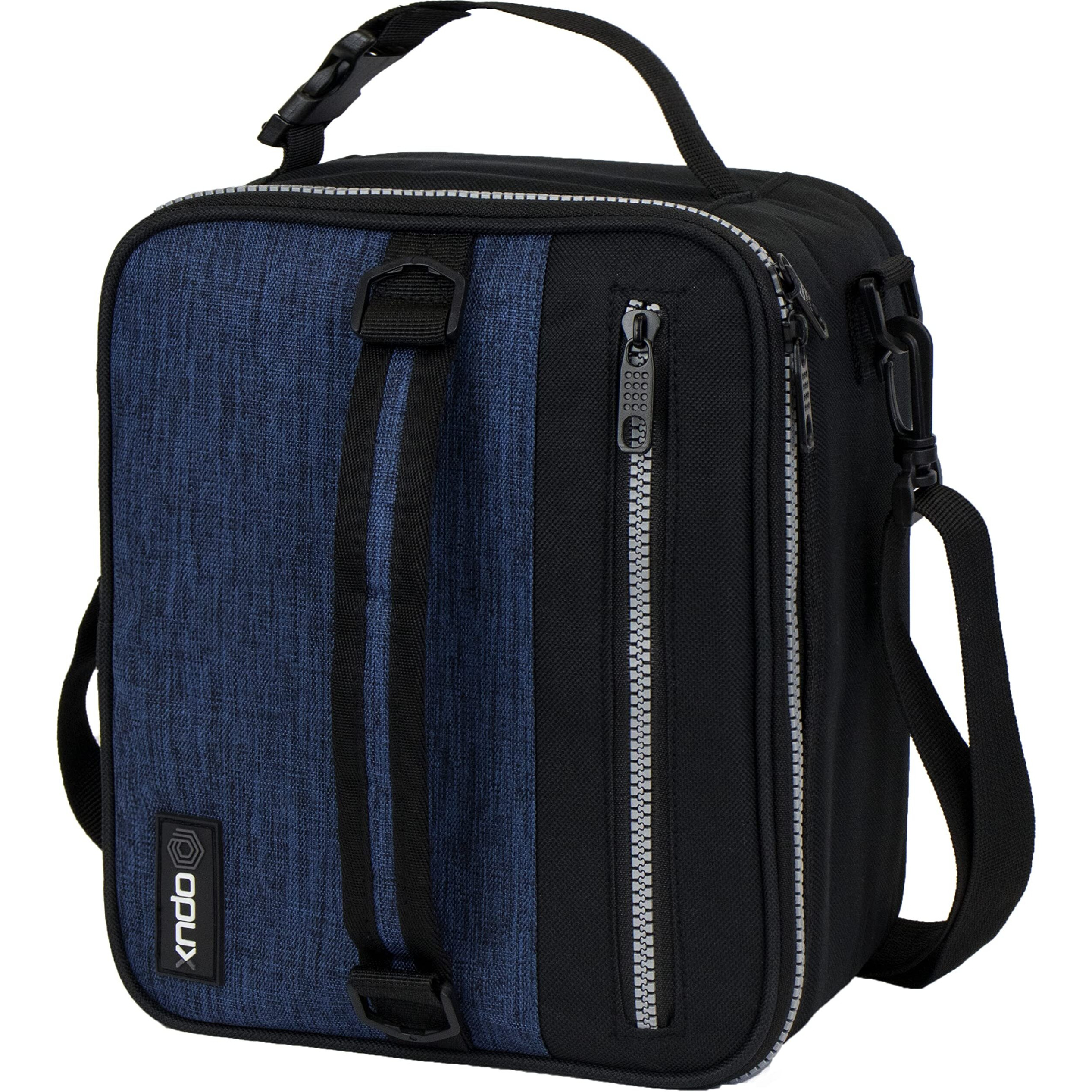 Opux Insulated Lunch Box For Men Women Adult, Compact Lunch Bag For Kids Boy Girl Teen, Soft Lunch Cooler Bag For Work School, Leakproof Lunchbox Lunch Pail With Clip-On Buckle, Heather Navy