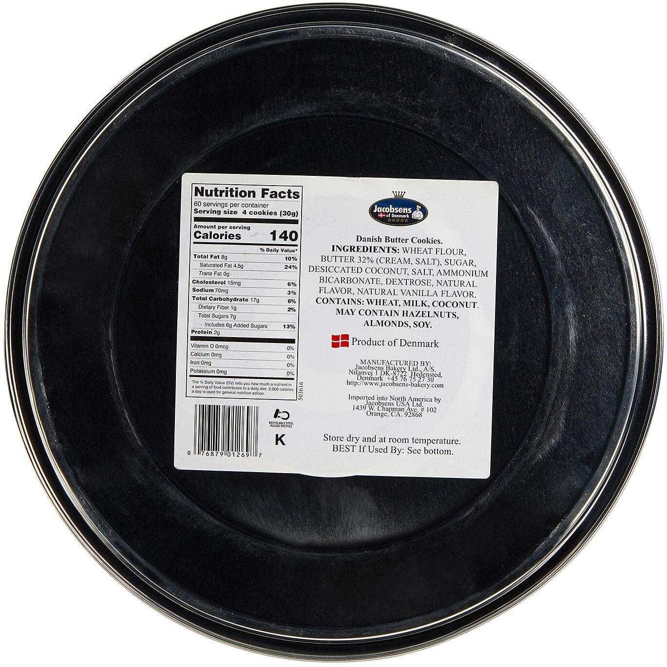 Jacobsens Danish Butter Cookies, 64 Ounce