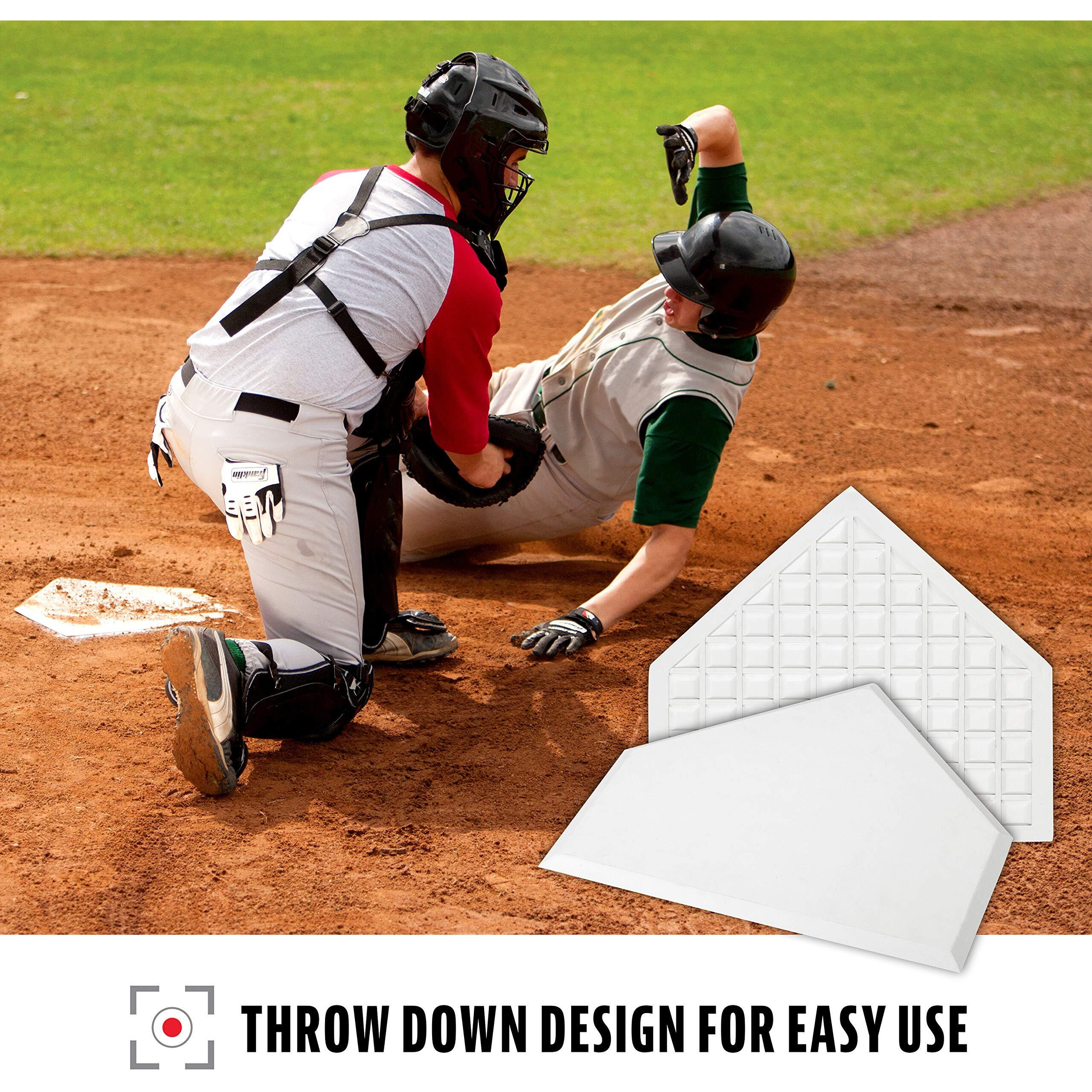 Franklin Sports Home Plate - Baseball + Softball Rubber Home Plate - Portable Throw Down Plate For Backyard Baseball, Softball, Tee Ball,White