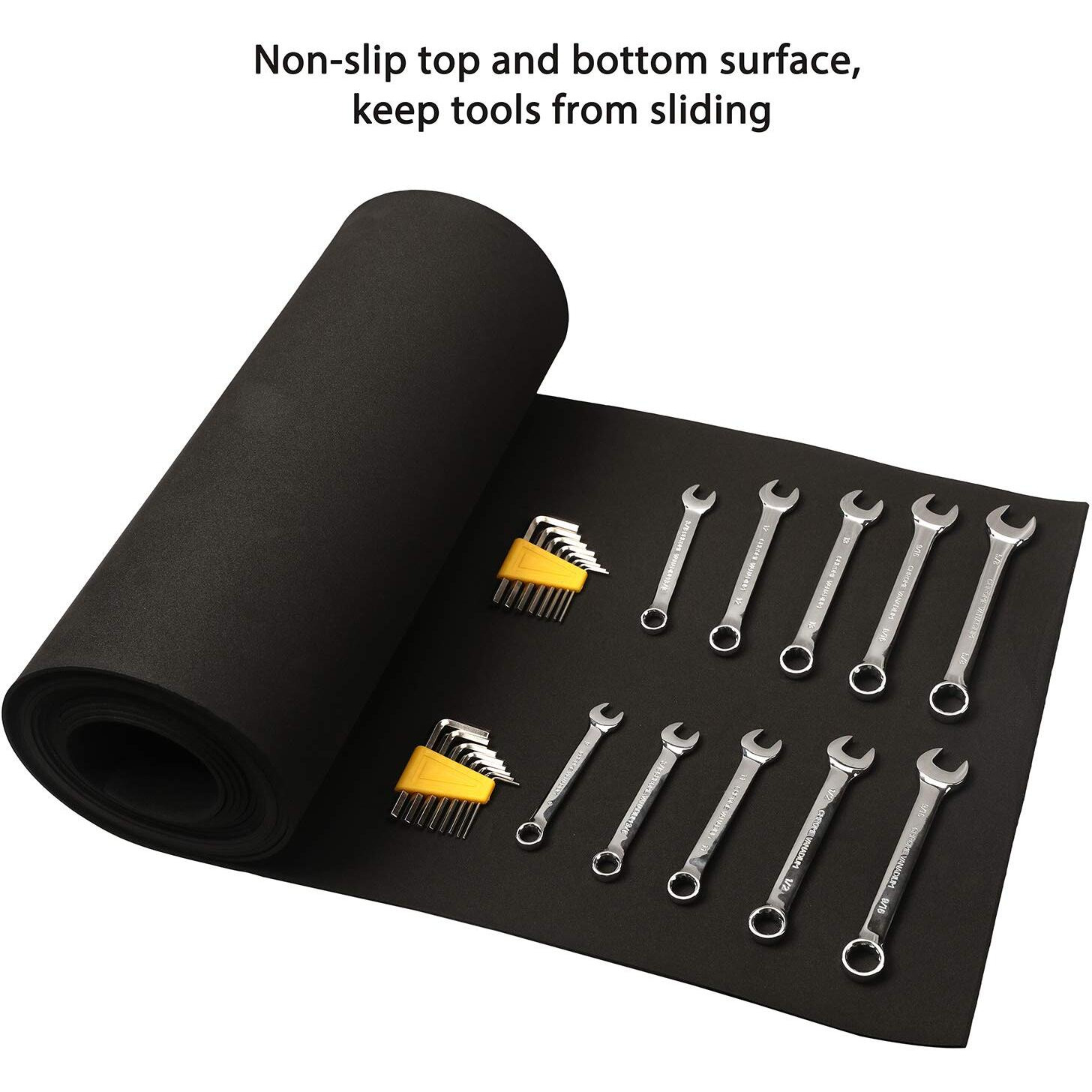 Casoman Professional Tool Box Liner And Drawer Liner - 16 Inch(Wide) X 16 Feet (Long), Non-Slip, Black