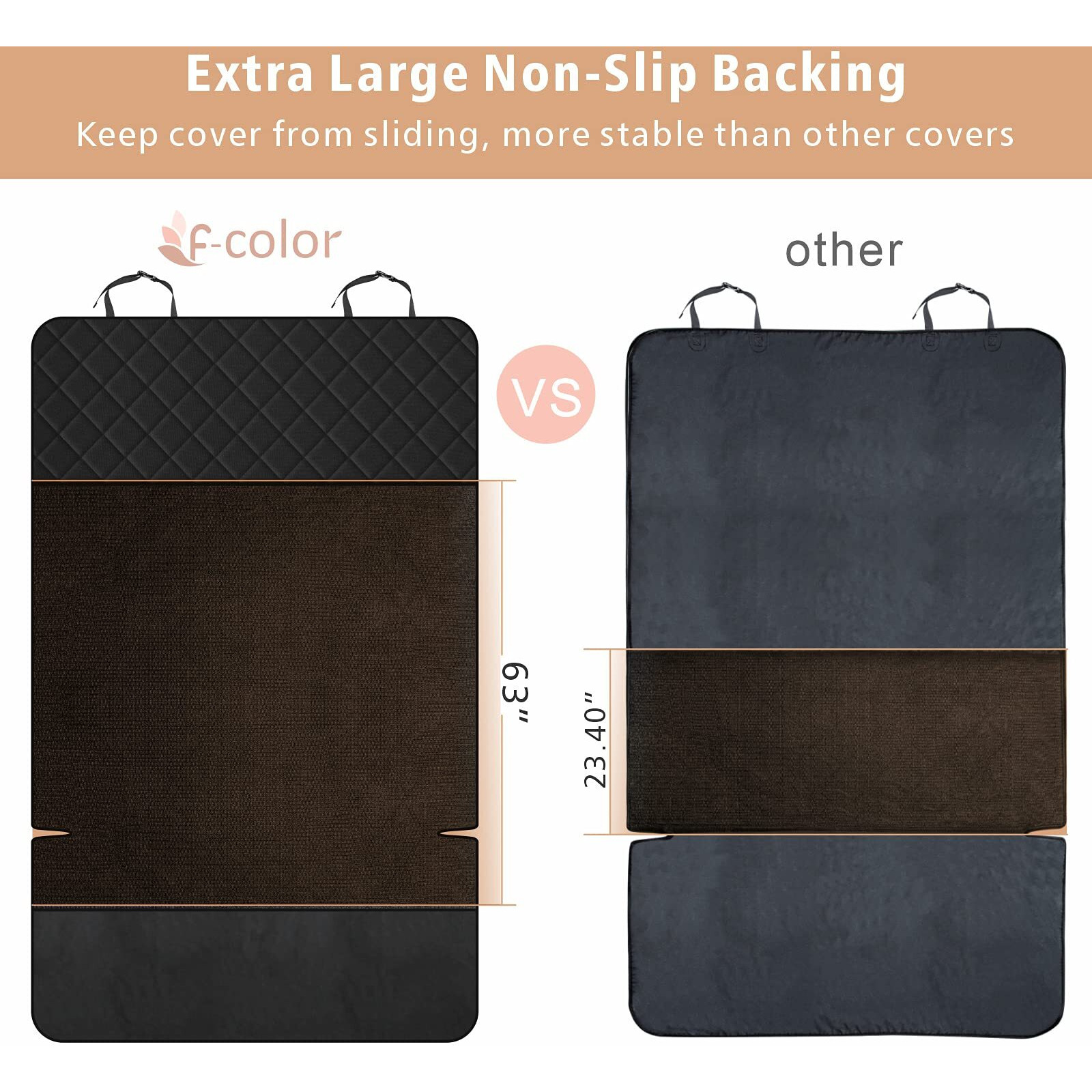 F-Color Suv Cargo Liner For Dogs, Upgraded Extra Large Water Resistant Pet Cargo Cover Dog Seat Cover Mat For Suvs With Bumper Flap Protector, Non-Slip, Wear-Proof, Universal Fit, Black