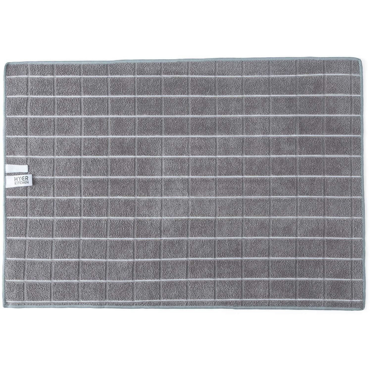 Microfiber Dish Towels - Soft, Super Absorbent And Lint Free Kitchen Towels - 8 Pack (Lattice Designed Gray Colors) - 26 X 18 Inch