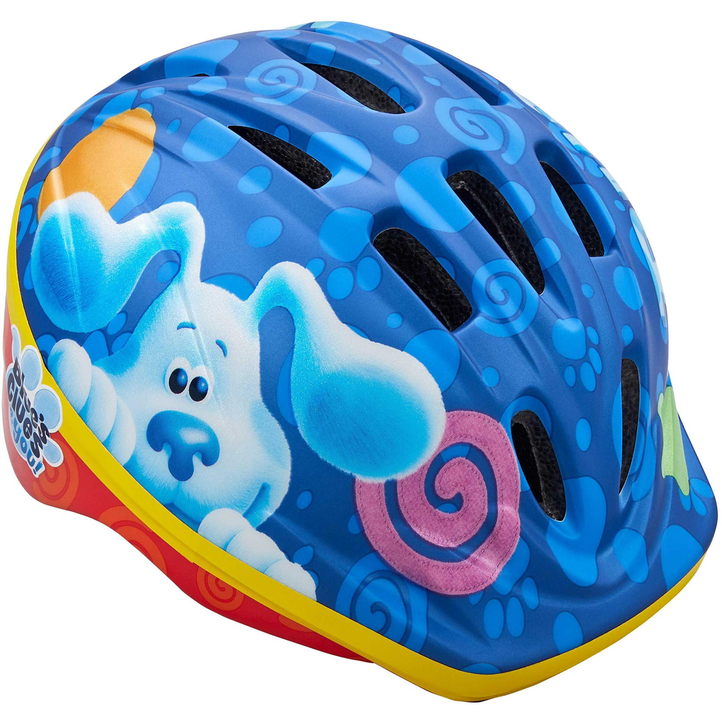 Nickelodeon Blue's Clues & You Kids Bike Helmet, Toddler 3-5 Years Old, Girls And Boys, Easy Adjust Dial Fit, Integrated Visor, X-Small Us, Blue/Red