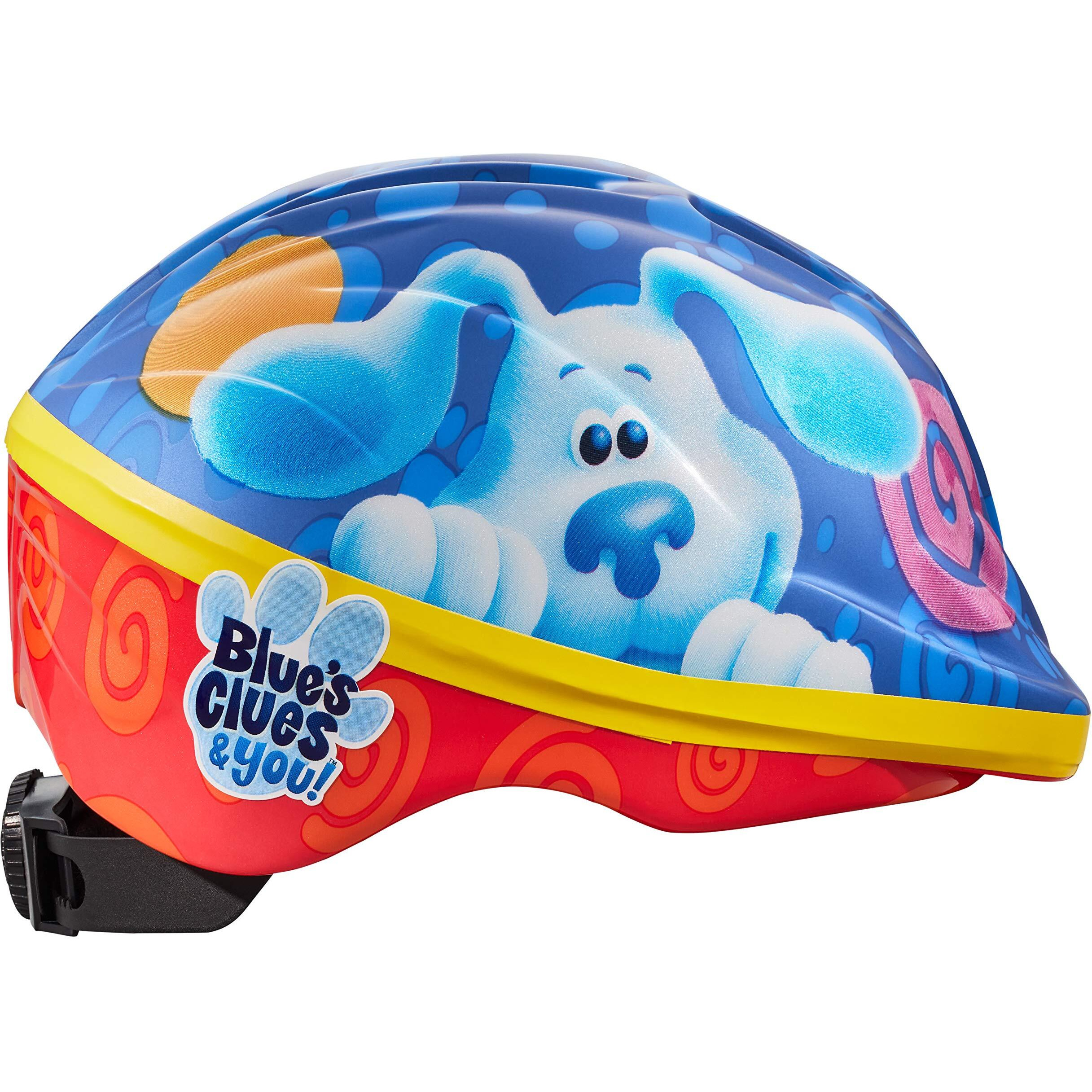Nickelodeon Blue's Clues & You Kids Bike Helmet, Toddler 3-5 Years Old, Girls And Boys, Easy Adjust Dial Fit, Integrated Visor, X-Small Us, Blue/Red