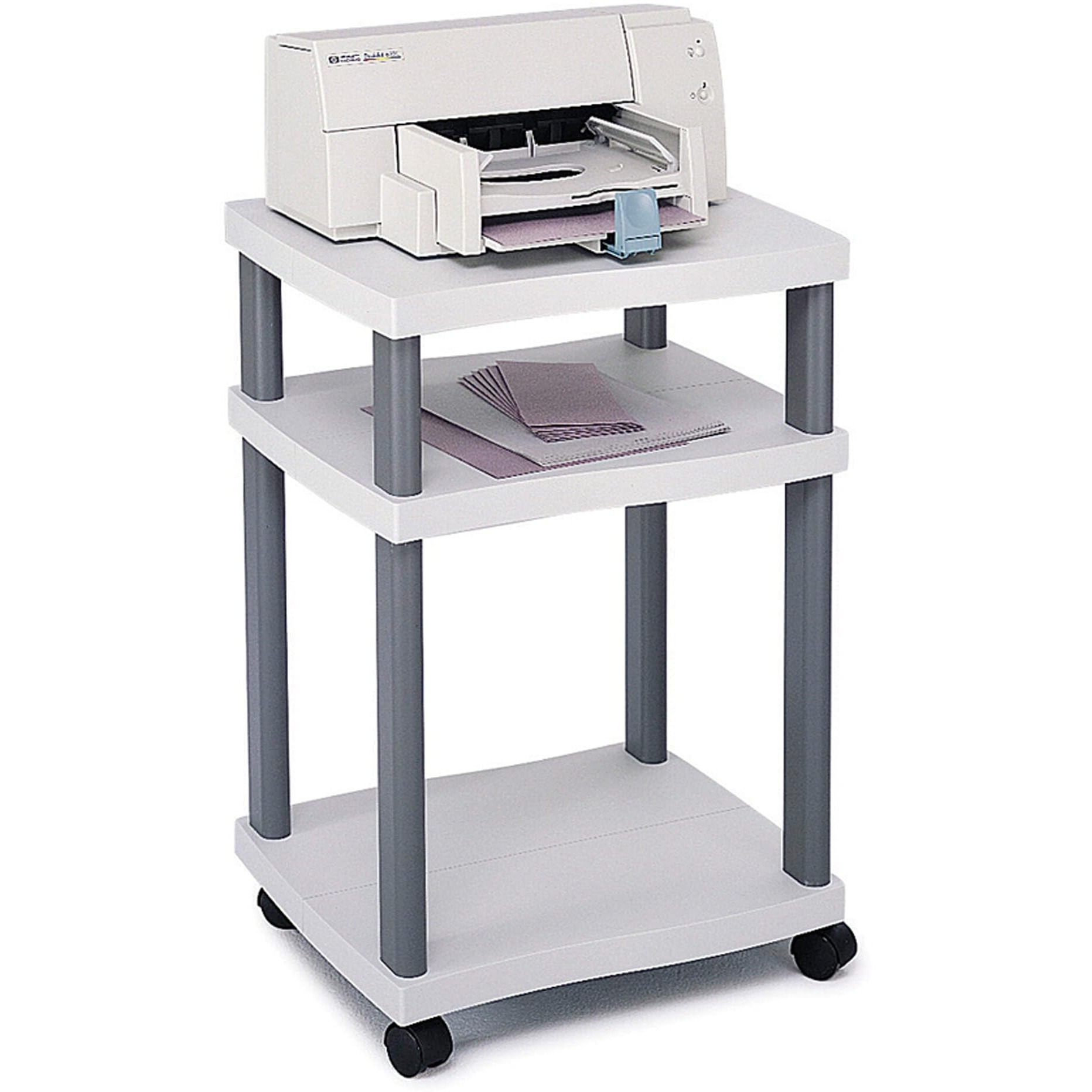 Safco Products 1860Gr Wave Desk Side Printer Machine Stand, Light Gray