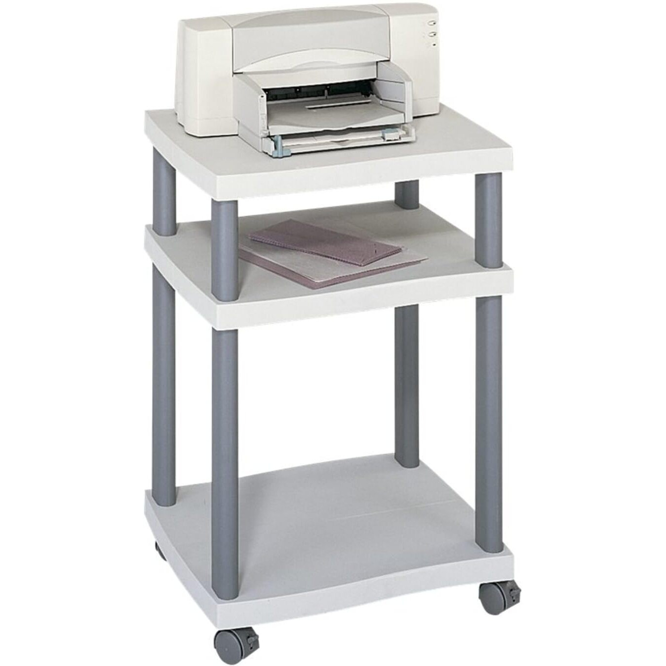 Safco Products 1860Gr Wave Desk Side Printer Machine Stand, Light Gray