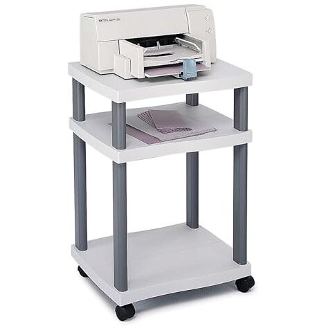 Safco Products 1860Gr Wave Desk Side Printer Machine Stand, Light Gray