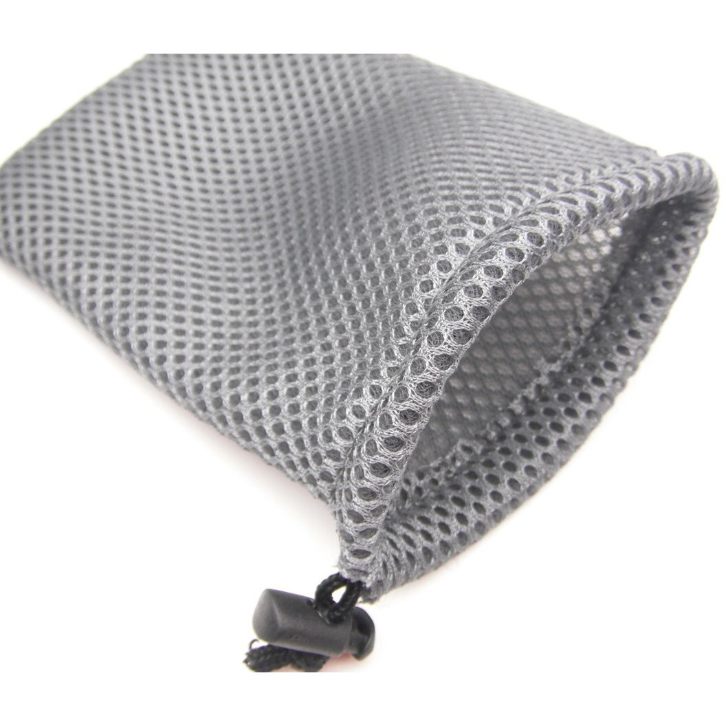 All In One 6Pcs Grey Nylon Mesh Drawstring Bag Pouches For Mini Stuff Cellphone Mp3 10X15Cm (4X6 Inch)