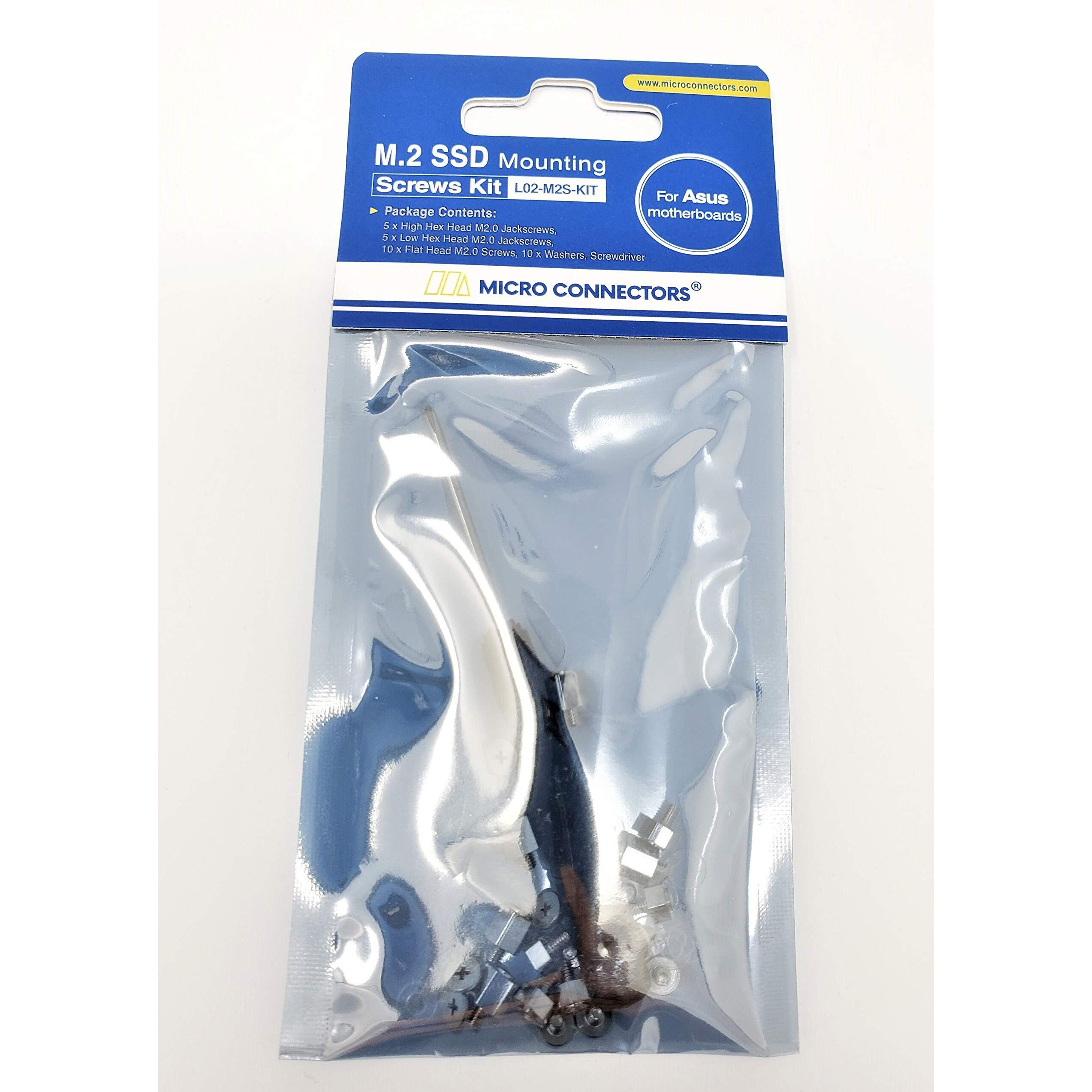 Micro Connectors M.2 Ssd Mounting Screws Kit For Asus Motherboards (L02-M2S-Kit) - Silver