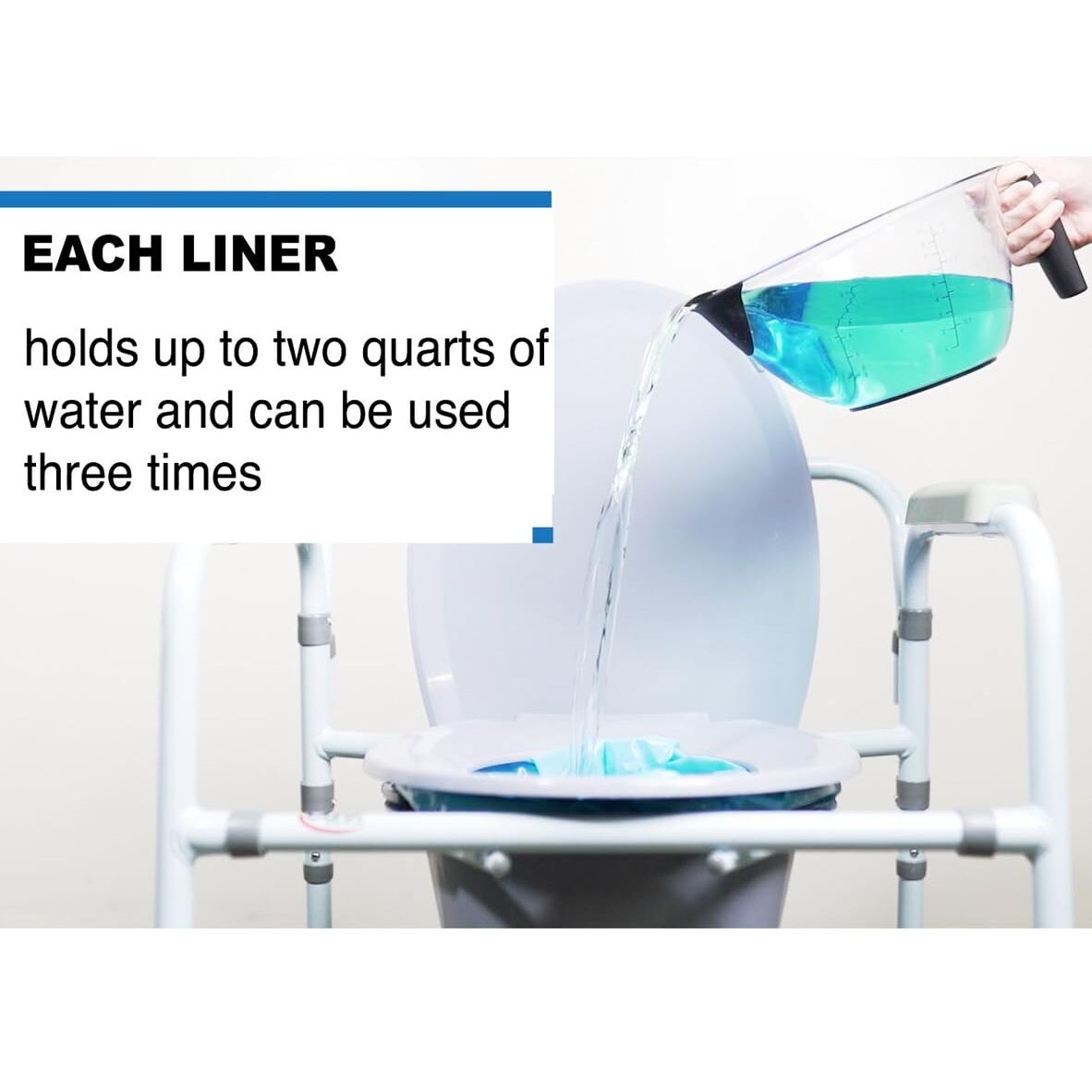 Carex Bedside Commode Liners Disposable - Fits Most Commodes, Toilet Liners With Absorbent Powder, Holds 2 Quarts Liquid, Disposable - 7 Count (Pack Of 6)