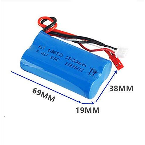 7.4V 1500Mah Li-Ion Battery Jst Plug For Huanqi Hq957 948 848 Mjx F45 T23 Rc Car Double Horse 9118 Rc Helicopter 2 Pack With Usb Charger