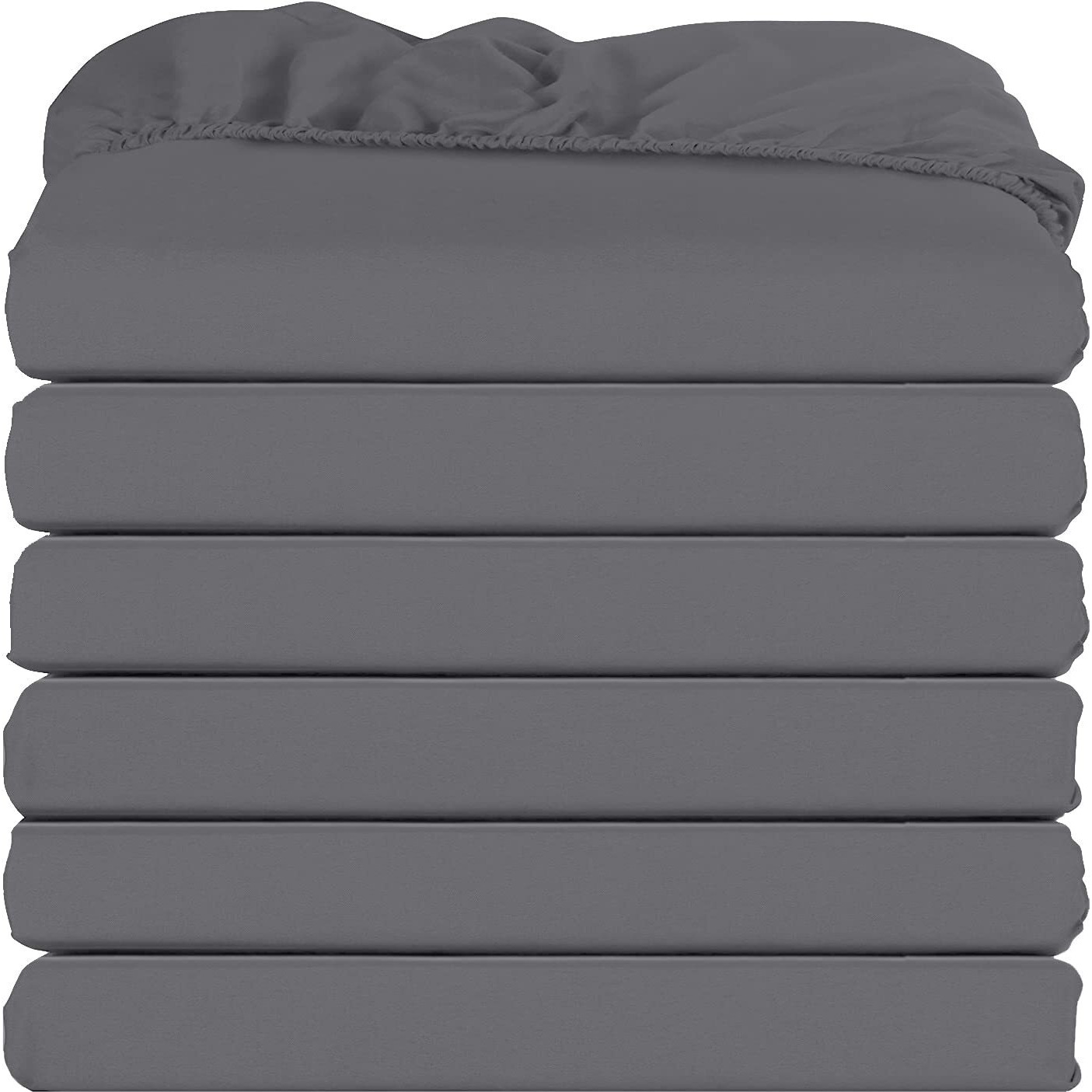 Utopia Bedding Queen Fitted Sheets - Bulk Pack Of 6 Bottom Sheets - Soft Brushed Microfiber - Deep Pockets - Shrinkage & Fade Resistant - Easy Care (Grey)