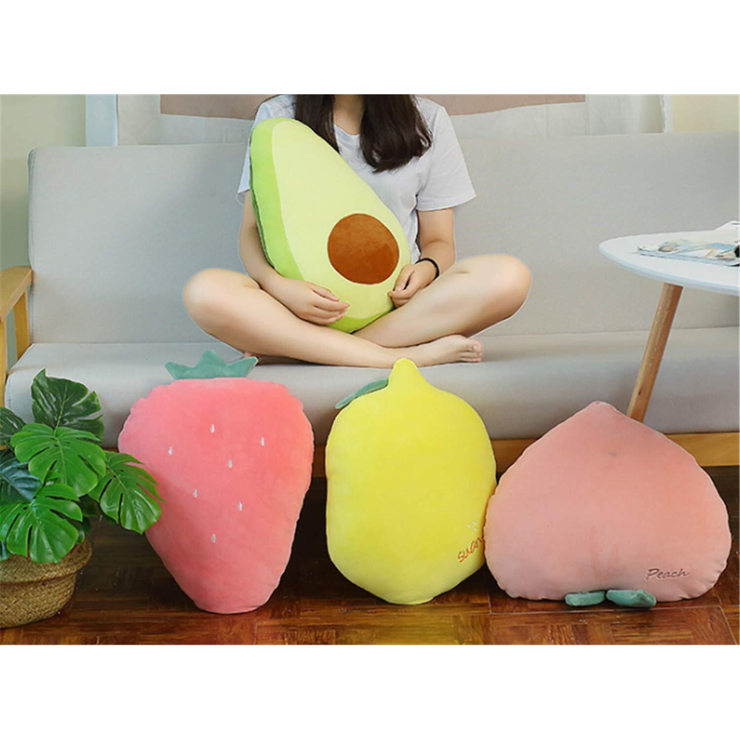 Skyseen Peach Shaped Pillow & Creative Fruit Cushion & Vivid Plush Stuffed Pillow 17.7""