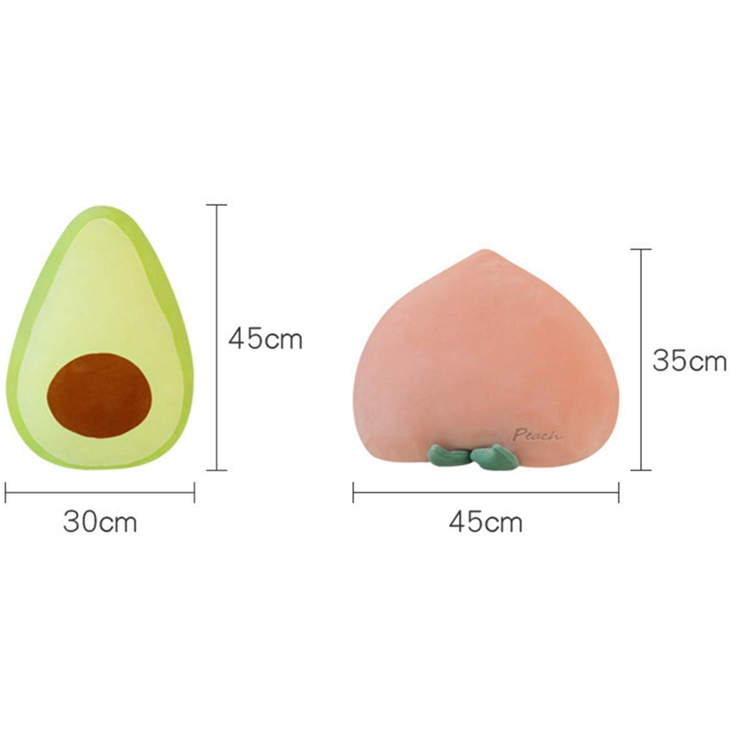 Skyseen Peach Shaped Pillow & Creative Fruit Cushion & Vivid Plush Stuffed Pillow 17.7""