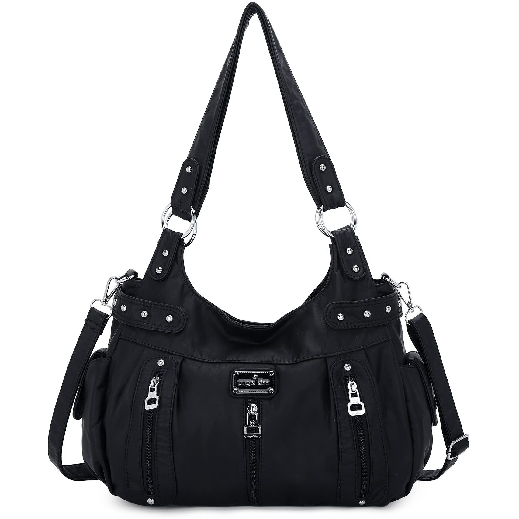 Angelkiss Large Purses And Handbags For Women Washed Faux Leather Crossbody Hobo Satchel Shoulder Handbag Tote Purse