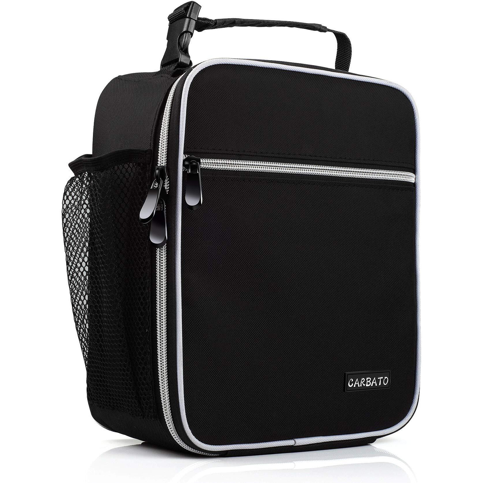 Carbato Lunch Bag, Durable Insulated Lunch Box Reusable Adults Tote Bag Lunch Bag For Men, Women, Adults (Black)