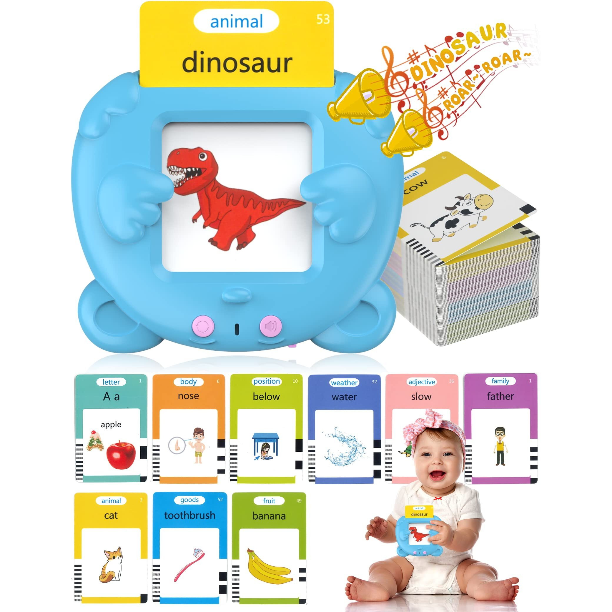 510 Sight Words Talking Flash Cards For Toddlers 2-4 Years, Pocket Speech For 2 Year Olds, Kids English Learning Flashcards Educational Toys, Speech Therapy Toys For Toddlers 1-3