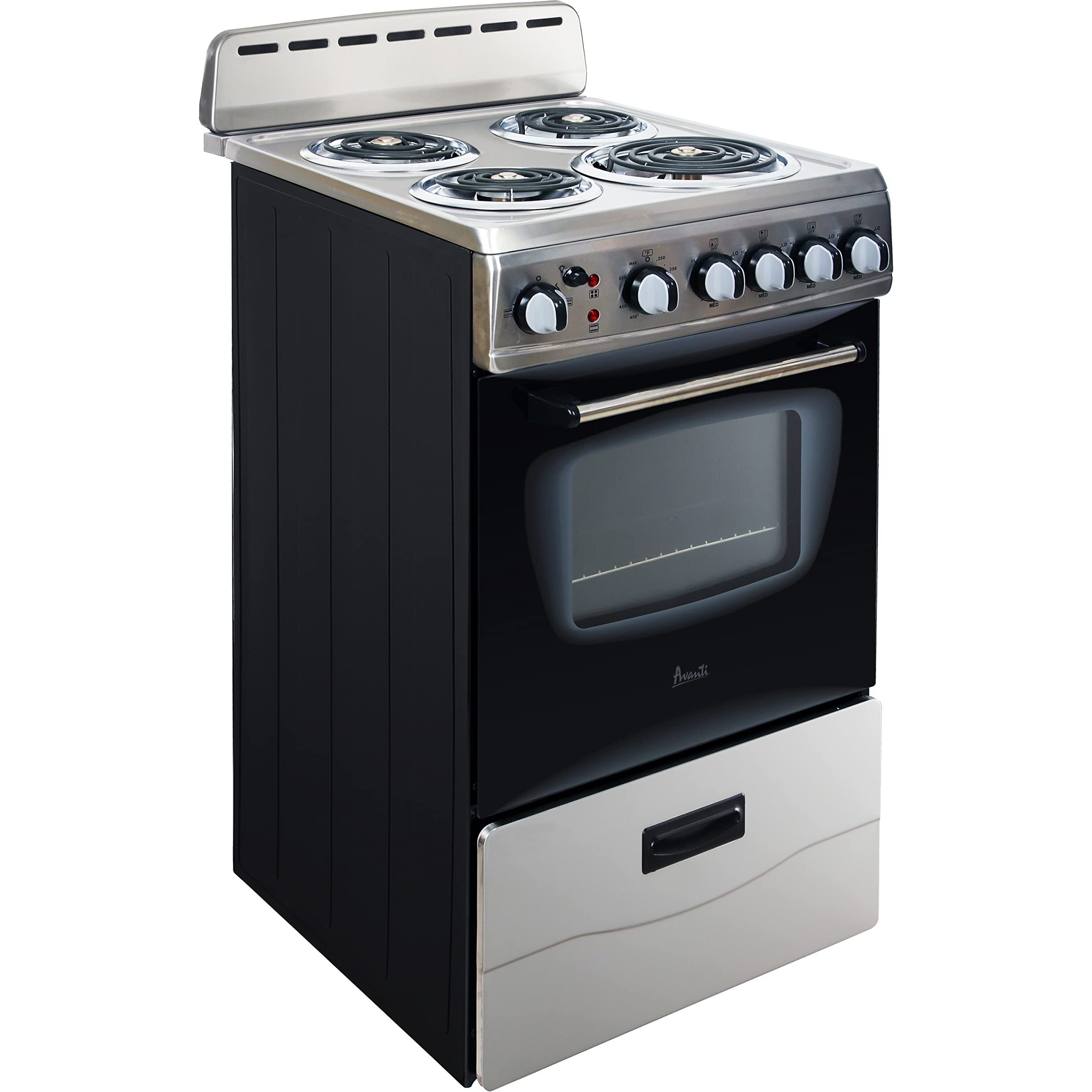 Avanti Eru200P3S Eru200 20"" Electric Range Oven With Framed Glass Door, In Stainless Steel