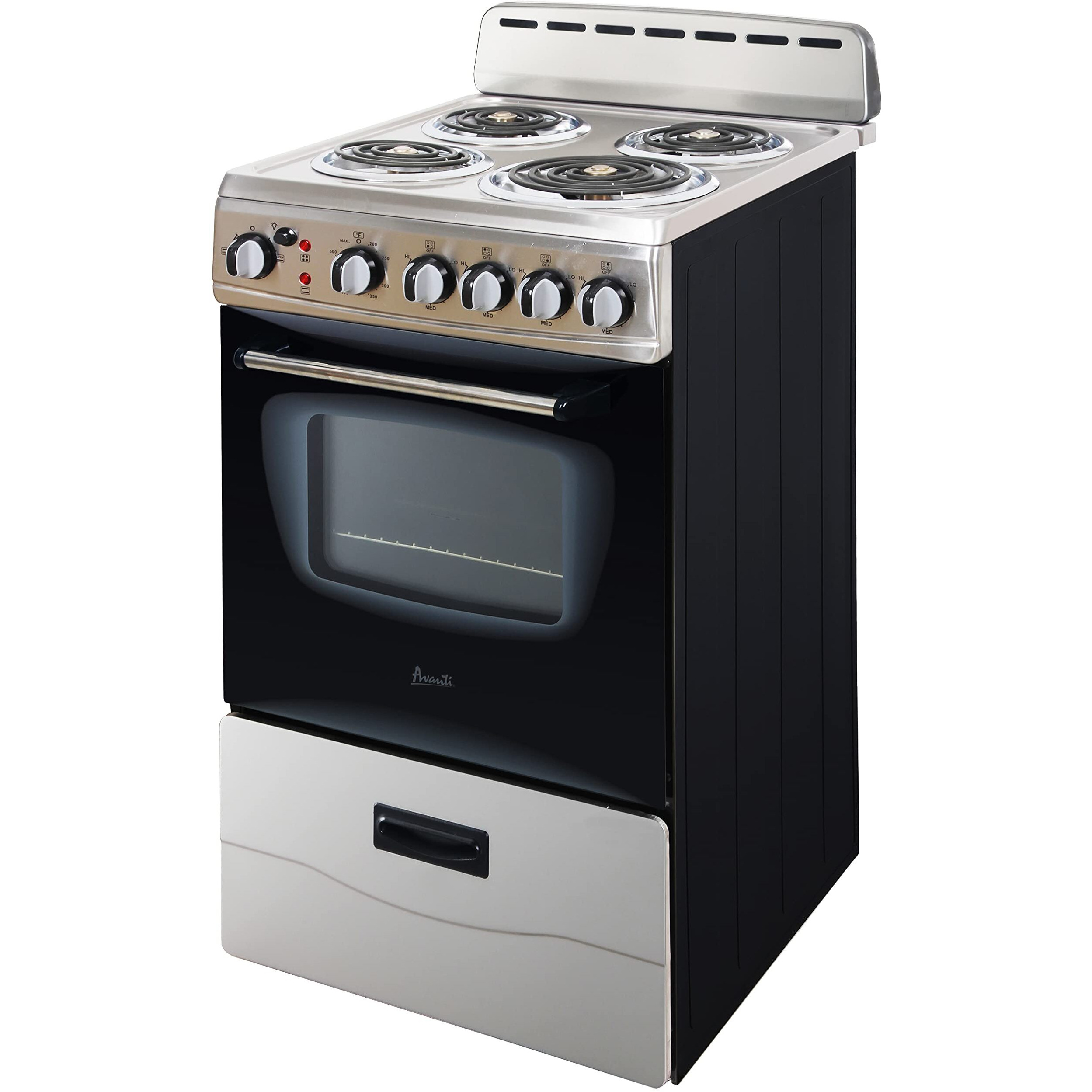 Avanti Eru200P3S Eru200 20"" Electric Range Oven With Framed Glass Door, In Stainless Steel