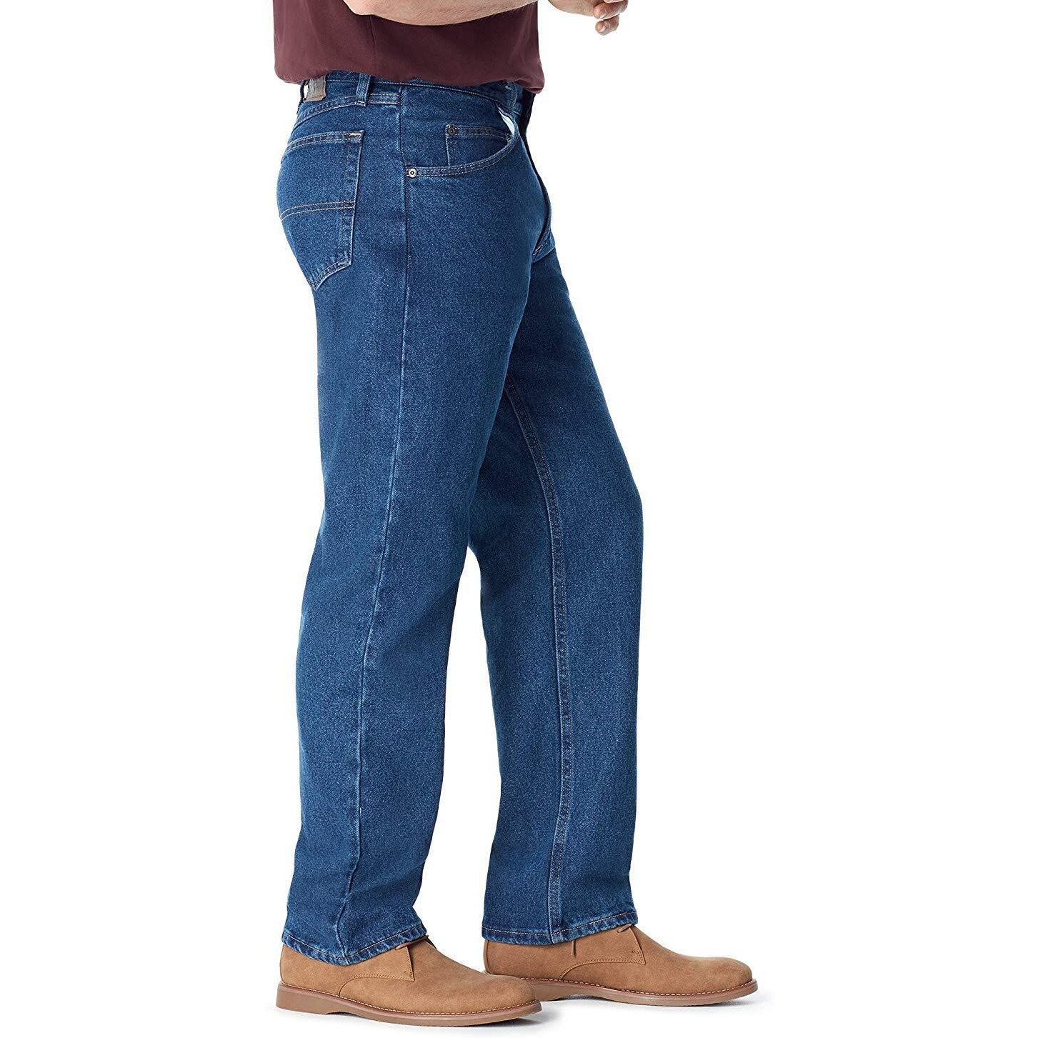 Wrangler Authentics Men's Big & Tall Classic 5-Pocket Relaxed Fit Cotton Jean, Dark Stonewash, 50W X 30L