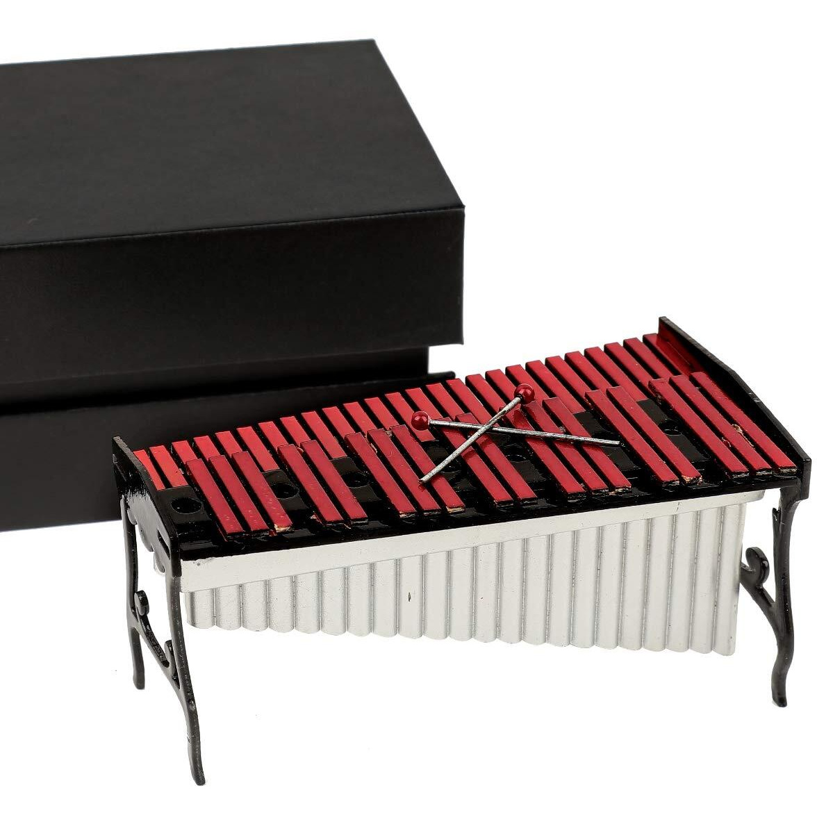 Seawoo Miniature Xylophone With Case Mini Percussion Musical Instrument Mini Marimba Miniature Dollhouse Model Christmas Ornament And Gift (Xylophone)