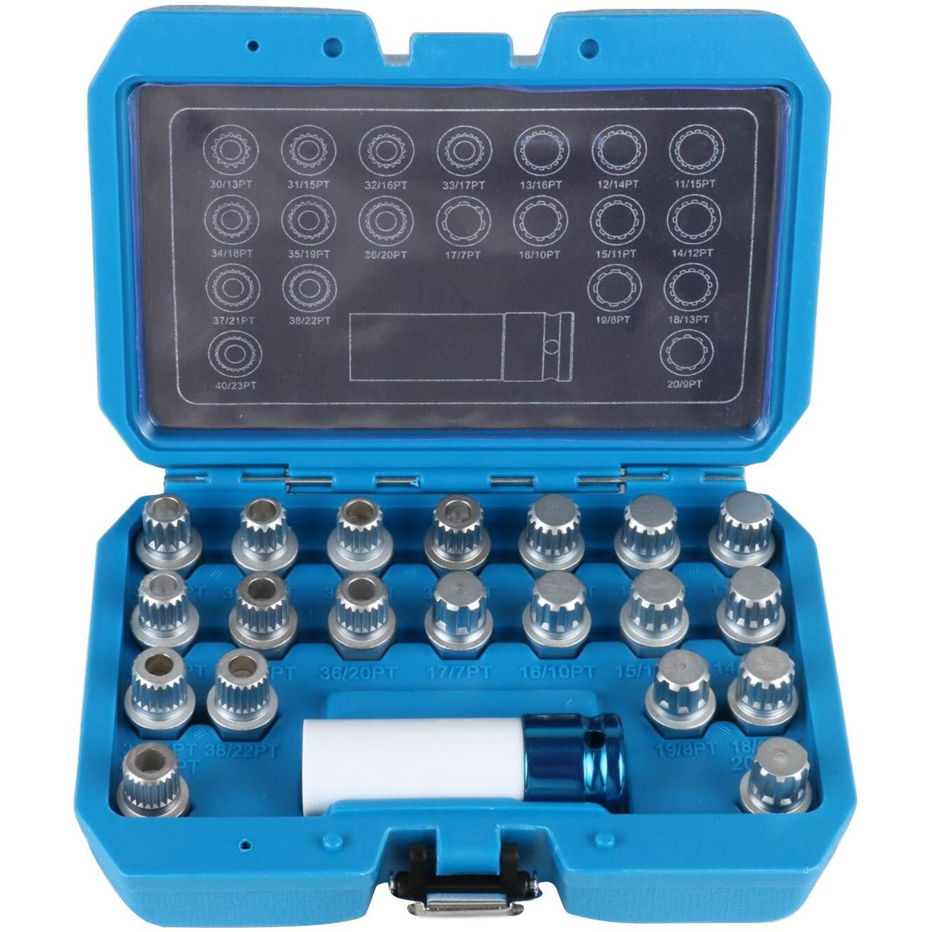 Beley 10Pcs Wheel Lock Lug Nuts Set, Automotive Anti-Theft Wheel Screws Removal Key Socket Kit For Bmw (21Pcs For Bmw)