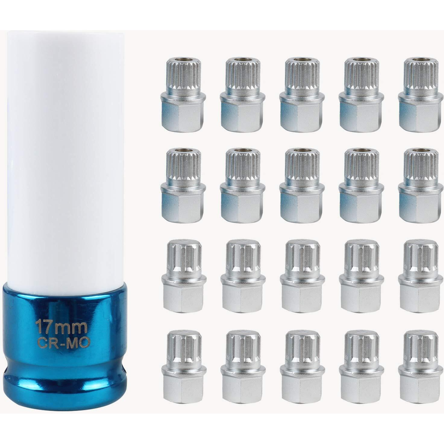 Beley 10Pcs Wheel Lock Lug Nuts Set, Automotive Anti-Theft Wheel Screws Removal Key Socket Kit For Bmw (21Pcs For Bmw)